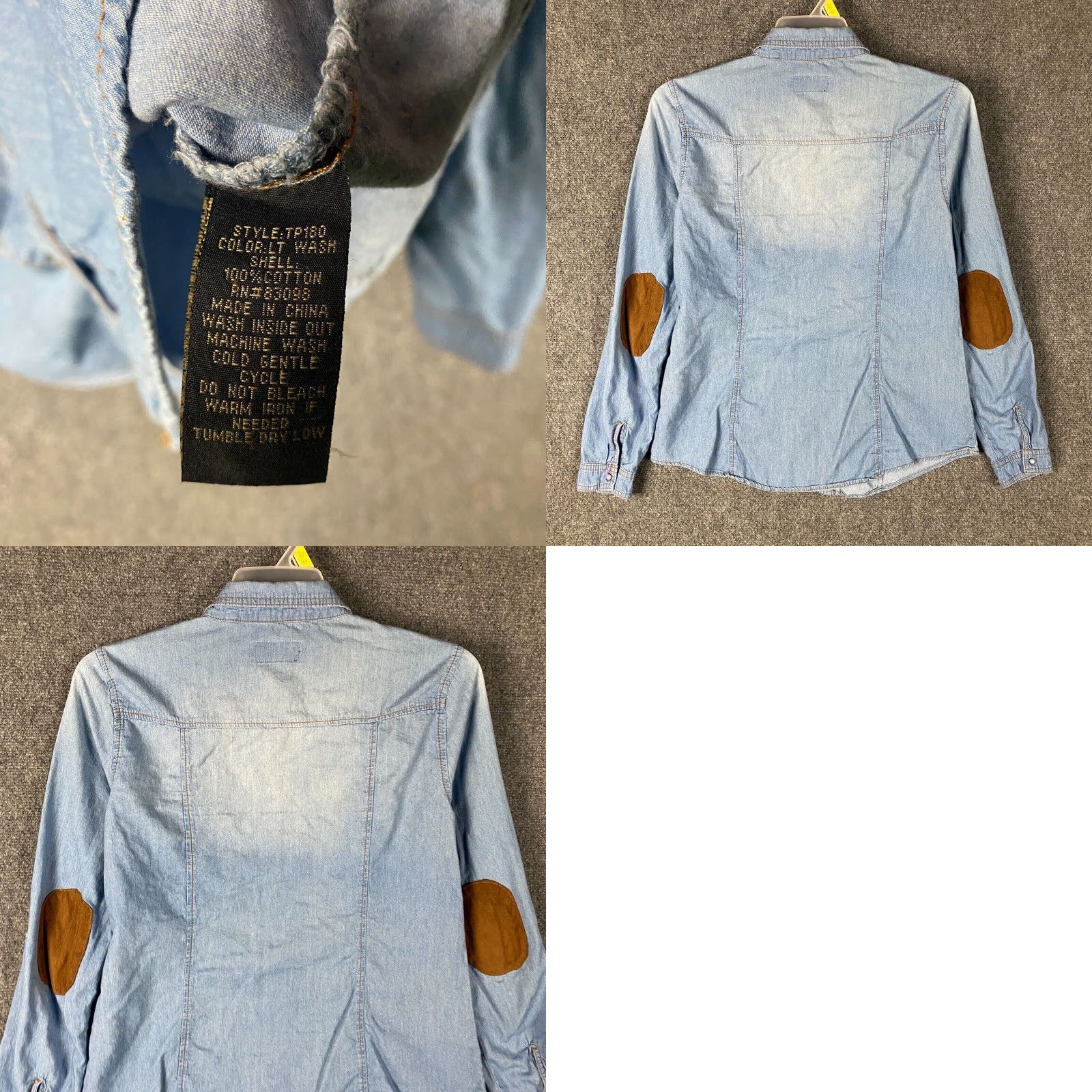 Vintage CI SONO Pearl Snap Top Women's Large Long Sleeve Blue 100% Cotton Adults L Size L / US 10 / IT 46 - 8 Thumbnail