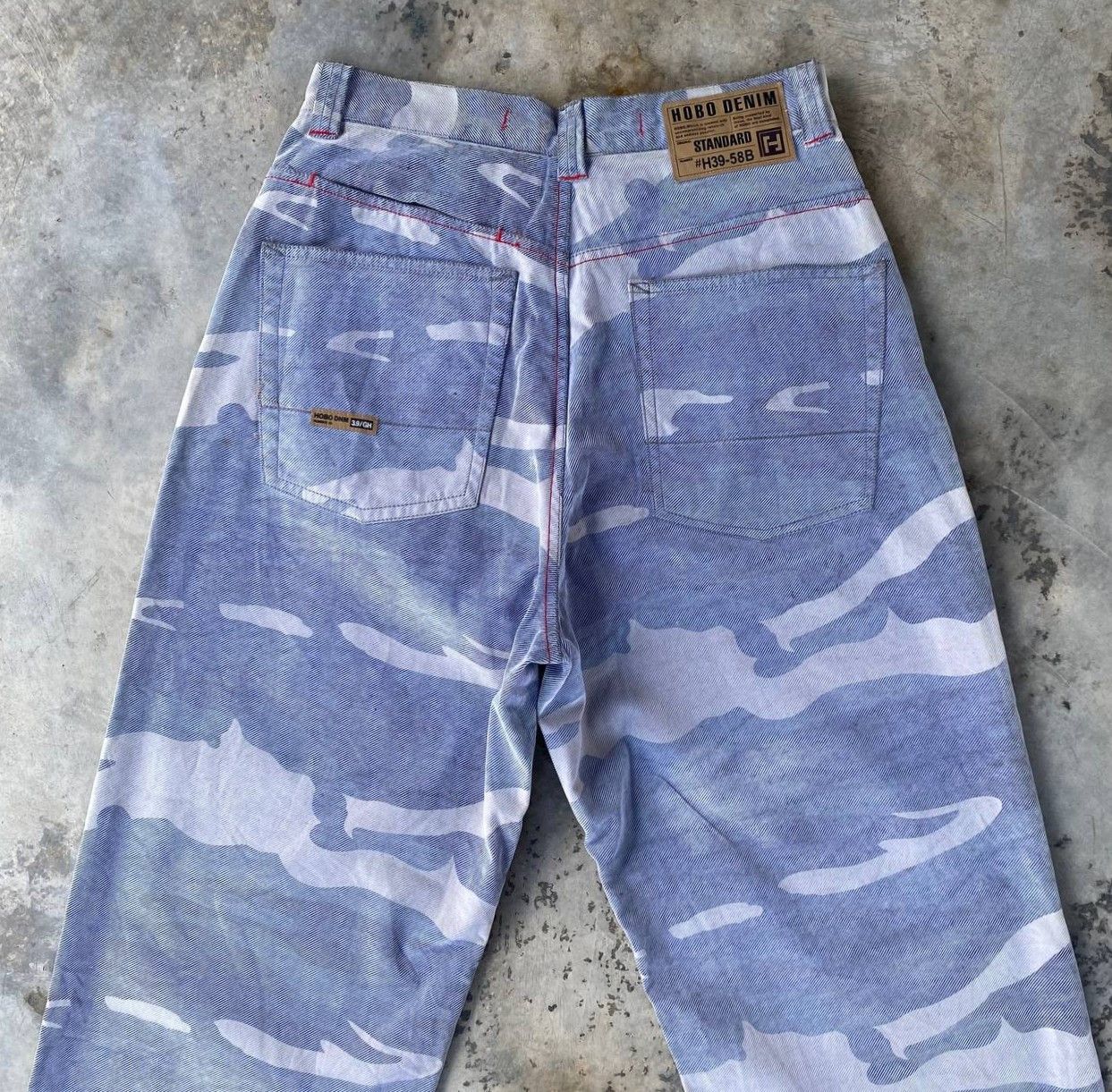 Hobo HOBO DENIM Vintage 90s Wide Leg Blue Camo Skate Pants Baggy Size US 30 / EU 46 - 13 Thumbnail