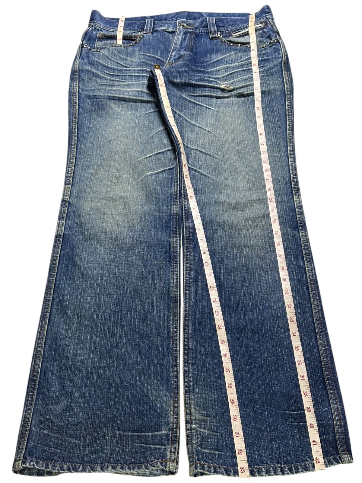 Japanese Brand Vintage Japanese Brand Mud Wash Studded Bootcut Jeans Size US 32 / EU 48 - 13 Thumbnail