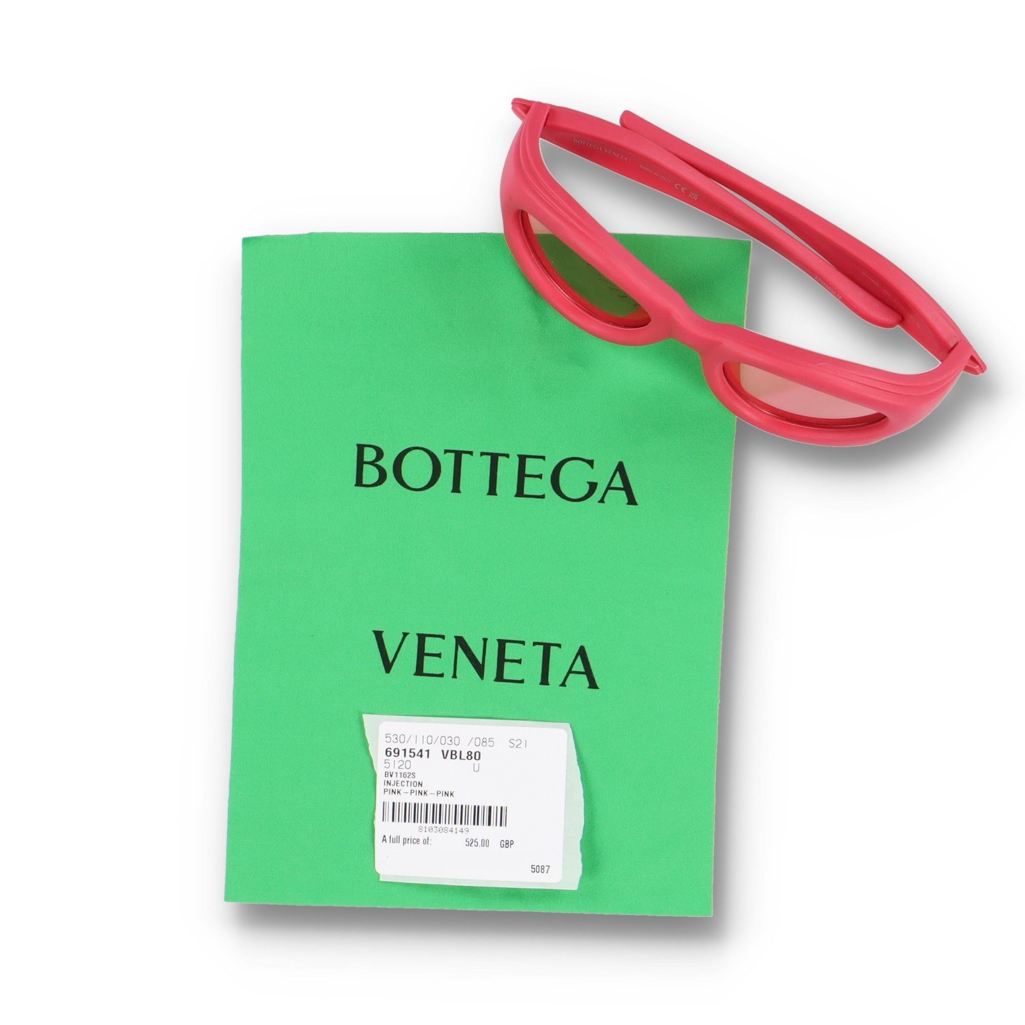 Bottega Veneta Pink BV1162S Injection Rubber Sunglasses Size ONE SIZE - 6 Thumbnail