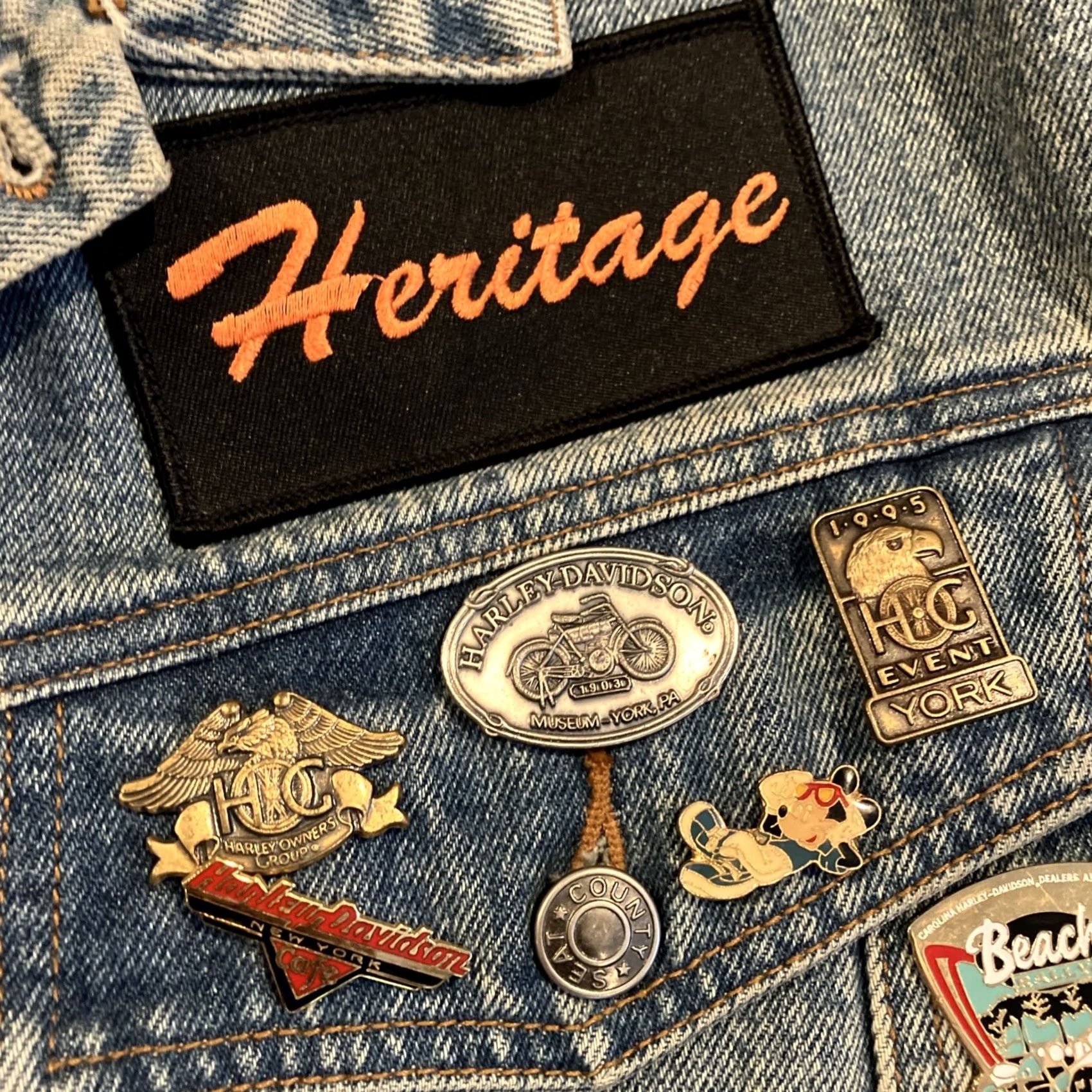 Harley Davidson VINTAGE Harley Davidson Denim Biker Vest XL RARE HOG Pins Baltimore Patch Size US XL / EU 56 / 4 - 6 Thumbnail