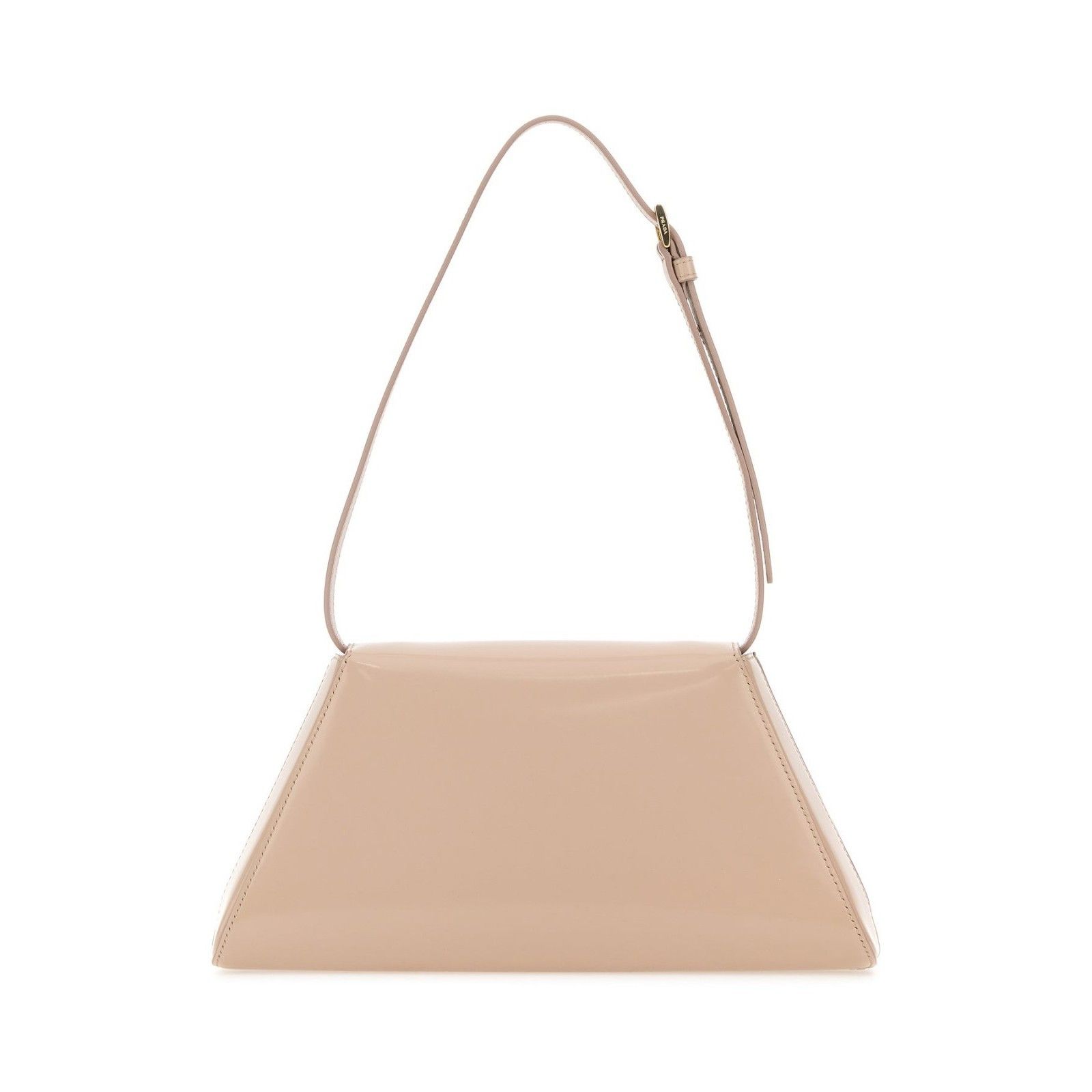 Prada PRADA Triangle Shape Powder Nude / Pink Shiny Leather Should Size ONE SIZE - 2 Thumbnail