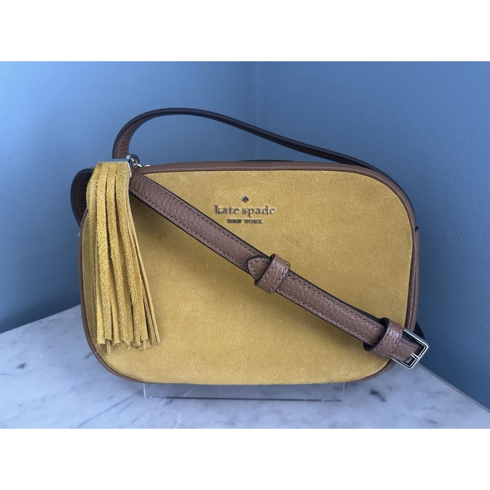 Kate Spade New Kate Spade Kourtney Suede Leather Yellow Camera Bag Size ONE SIZE - 15 Thumbnail