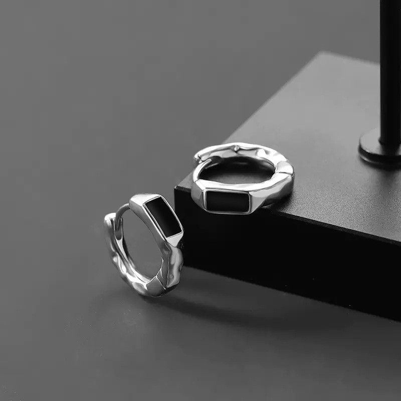 Jewelry × Sterling Silver New Trend Earrings One Pairs Chrome Jewelry Size ONE SIZE - 2 Thumbnail