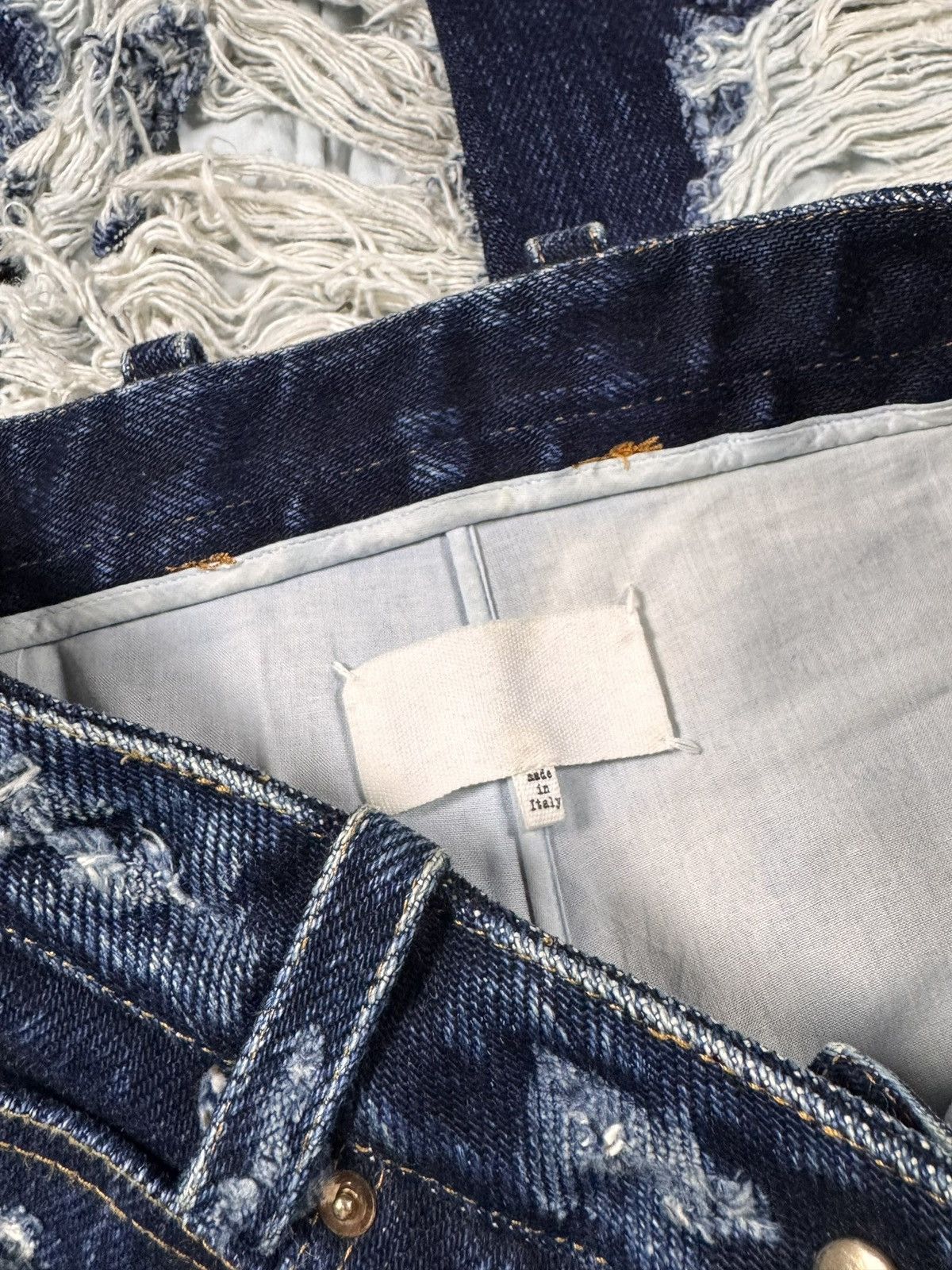 Maison Margiela FW14 Maison Margiela ‘Destroy’ Raw Indigo Exposed-Weft Denim Size US 32 / EU 48 - 5 Thumbnail