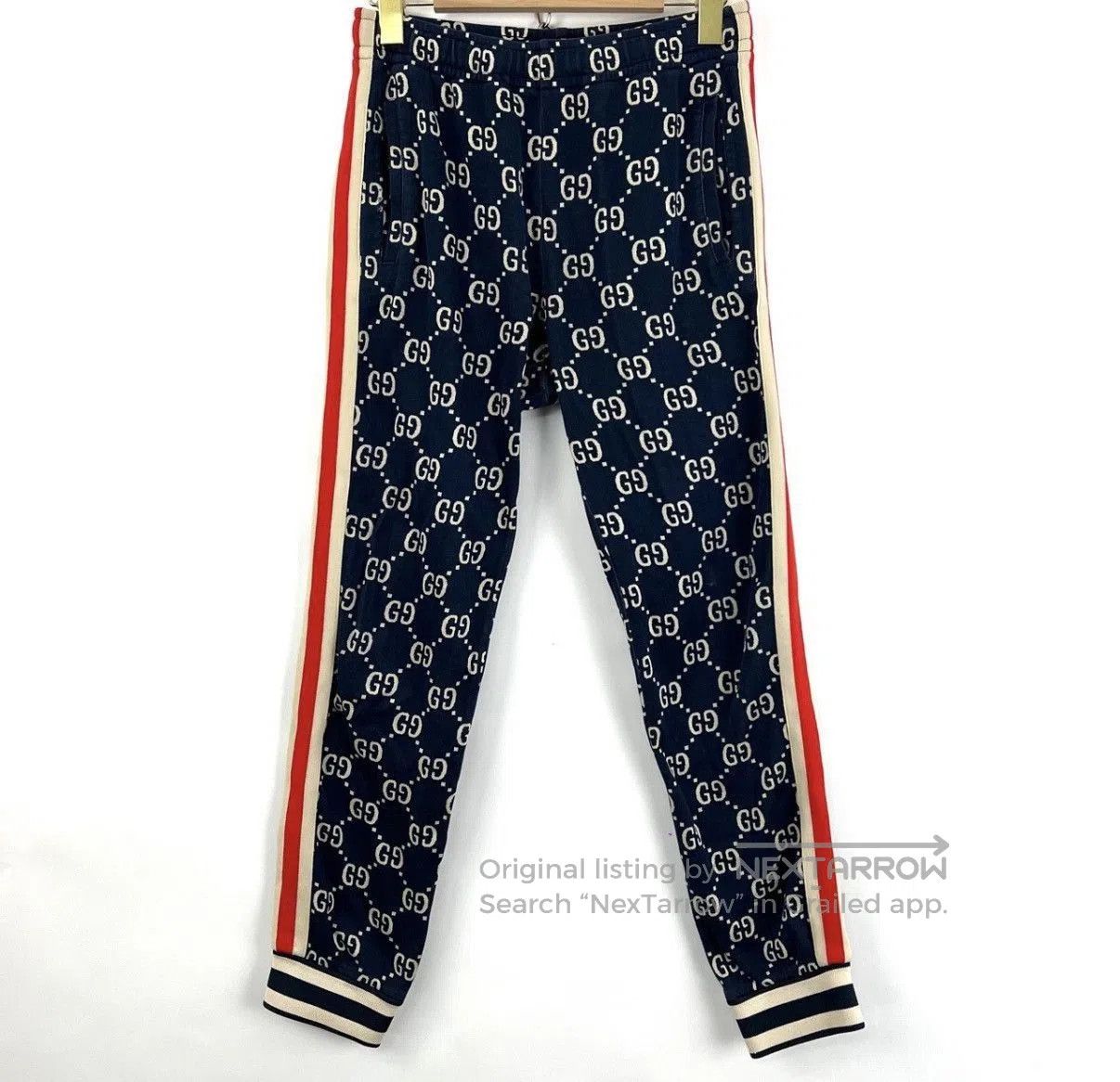 Gucci Blue Patterned Casual Sweatpants with Stripes. Size US 30 / EU 46 - 1 Thumbnail