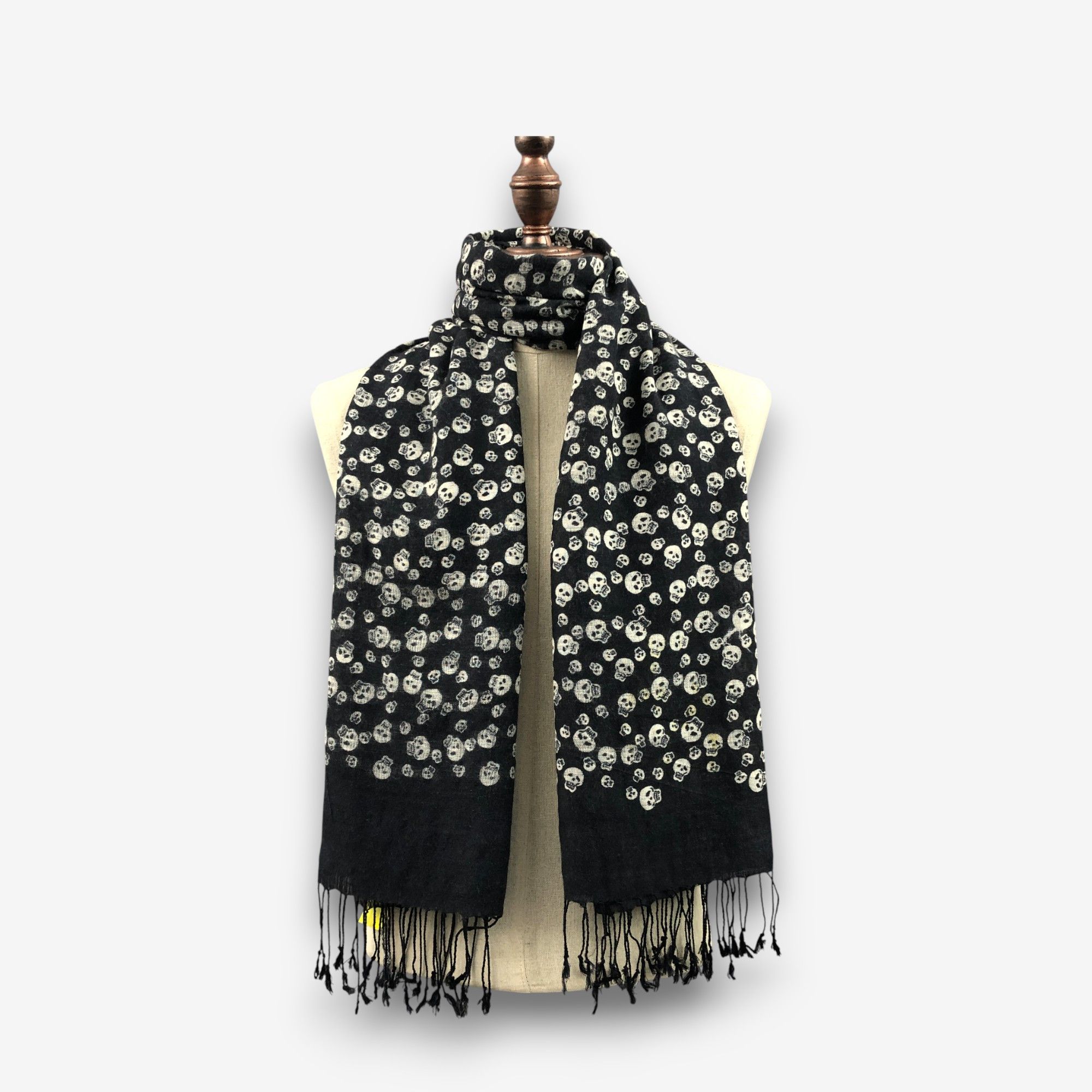 Japanese Brand Vintage Glen Prince Scarf Skulls Long Shawl Wool Scarves. Size ONE SIZE - 1 Thumbnail