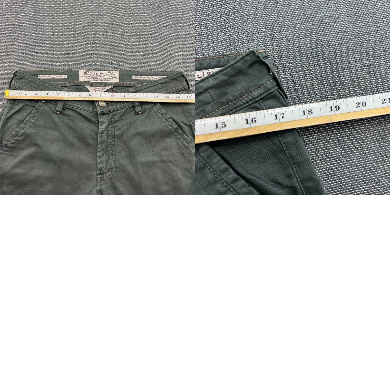 Jacob Cohen Jacob Cohen PW606 Mens Jeans W35 L29.5 Green Denim Straight Mid Rise Comfort Jeans Size US 35 - 11 Thumbnail