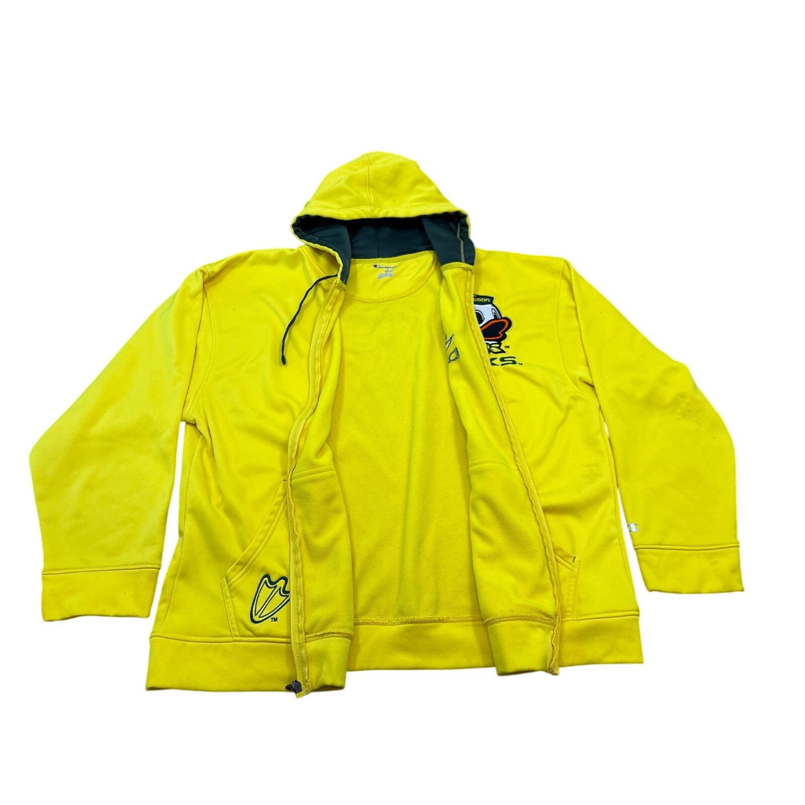 Champion Champion Oregon Ducks Yellow zip up embroidered patch logo Size US XXL / EU 58 / 5 - 5 Thumbnail