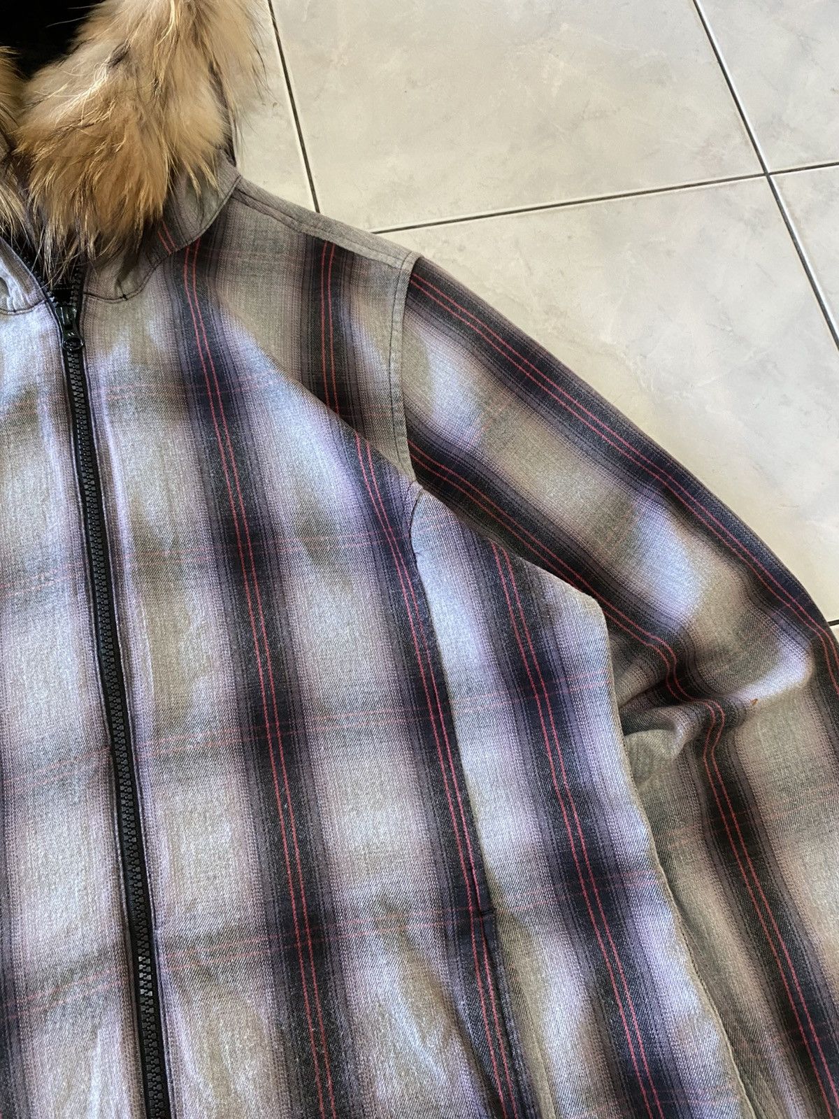 Japanese Brand Fur Net Man Slim Fit Classic Grey Plaid Hoodie Full Zip Size US L / EU 52-54 / 3 - 5 Thumbnail