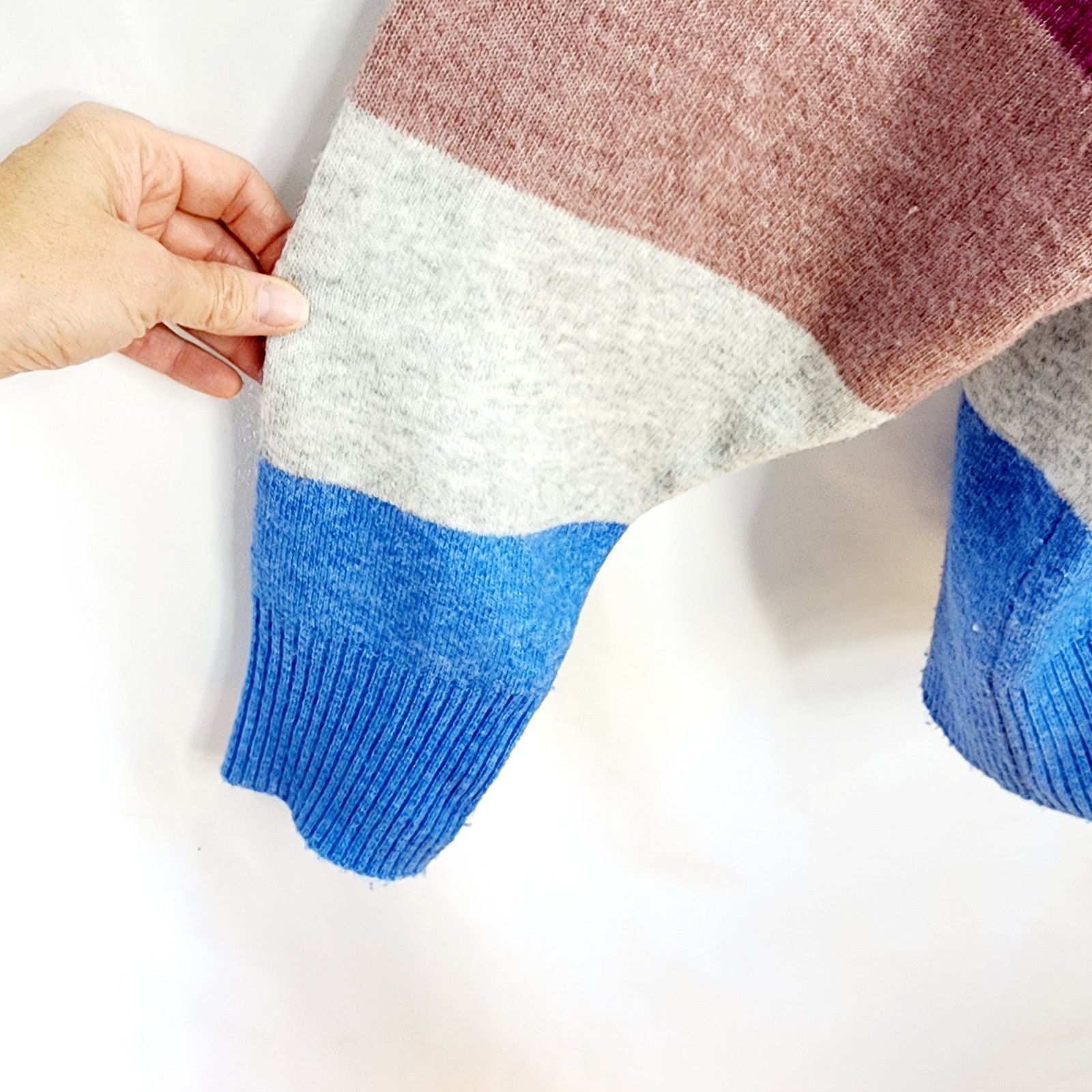 Other A New Day Purple, Gray & Blue Striped Winter Sweater Size M / US 6-8 / IT 42-44 - 6 Thumbnail