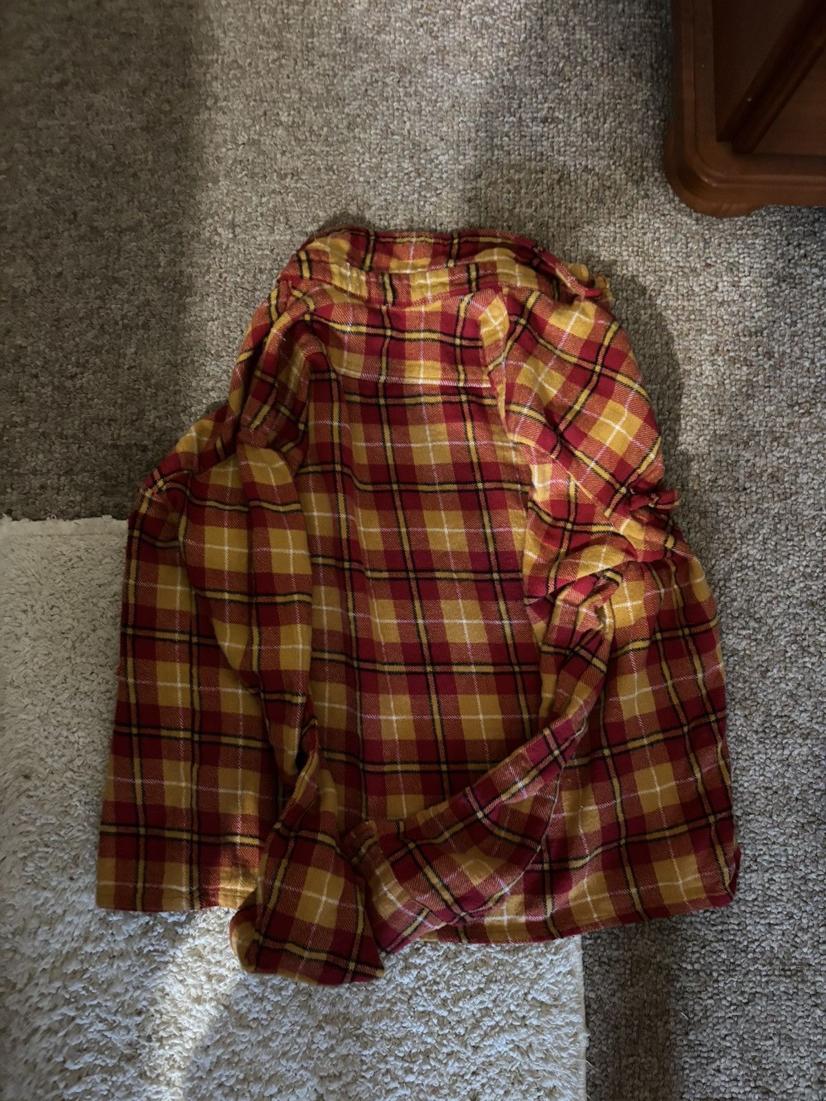 MNML Mnml brand flannel size small orange and yellow color way Size US S / EU 44-46 / 1 - 3 Thumbnail