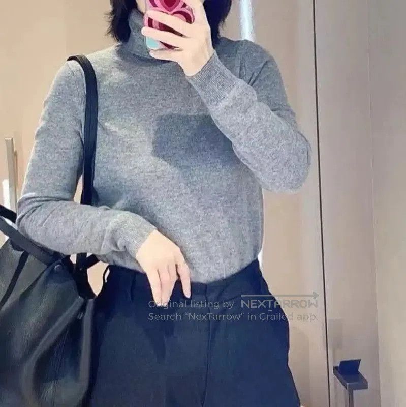 Max Mara MaxMara Gray Cashmere Turtleneck Sweater for Women . Size L / US 10 / IT 46 - 5 Thumbnail