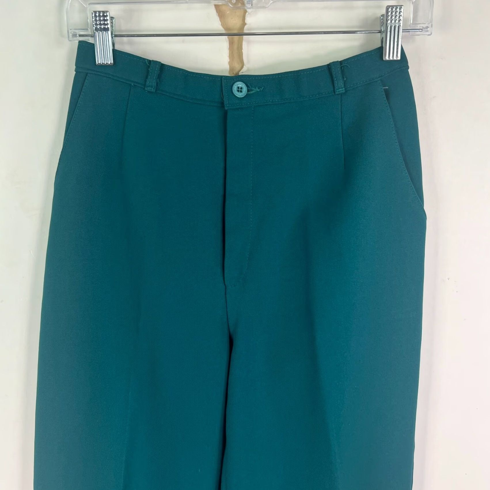Levi's VINTAGE Levi's Pants Womens 26 x 28 Teal Green Dress Pants Straight Rise 80s 90s USA Levi's Size 26" / US 2 / IT 38 - 2 Thumbnail