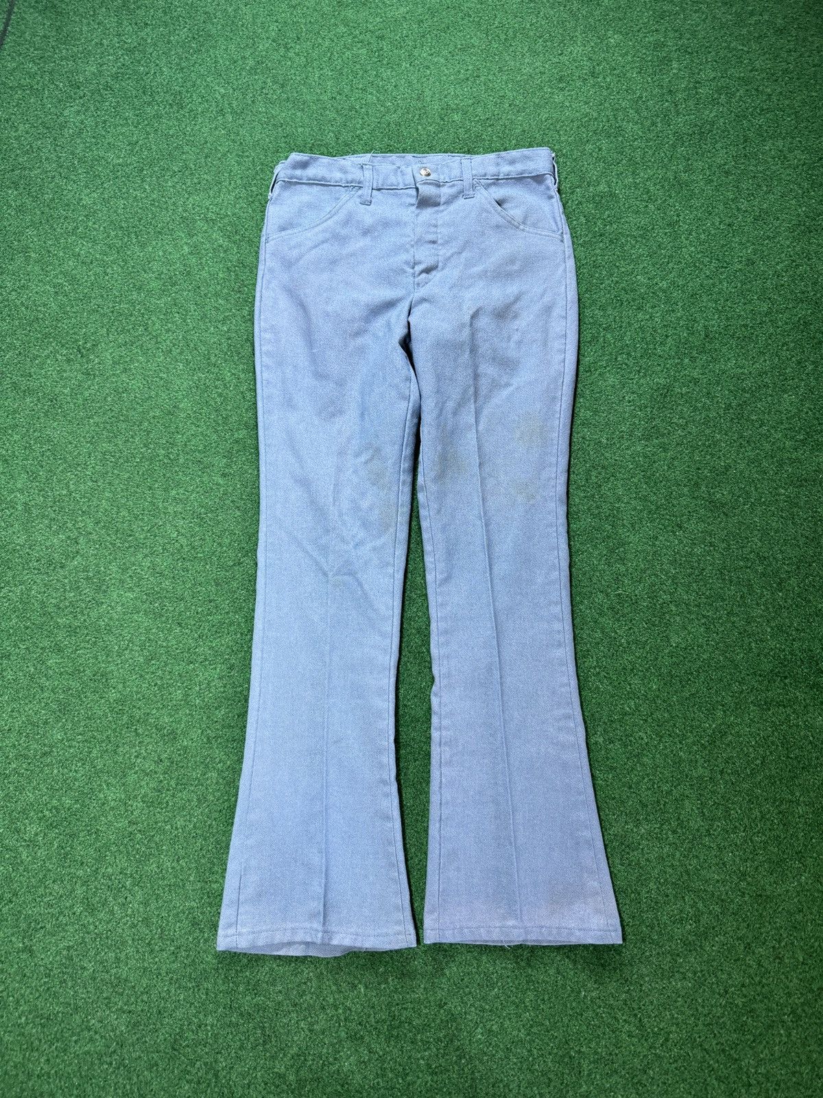 Vintage Vintage 70s Fit Flare Leggs Blue Bellbottom Disco Pants Size US 30 / EU 46 - 1 Thumbnail