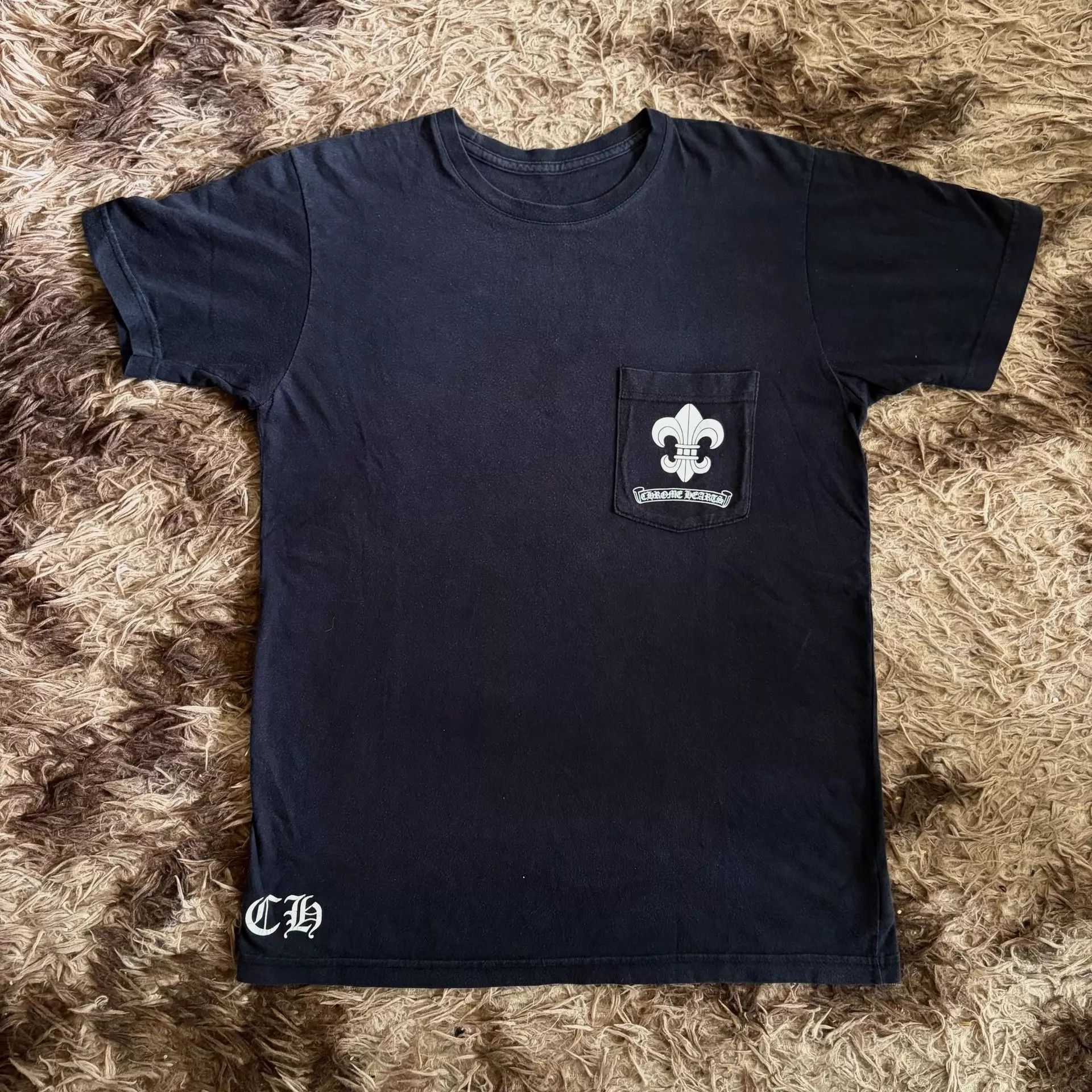 Chrome Hearts Chrome Hearts Fleur De Lis Scroll Logo Pocket Tshirt