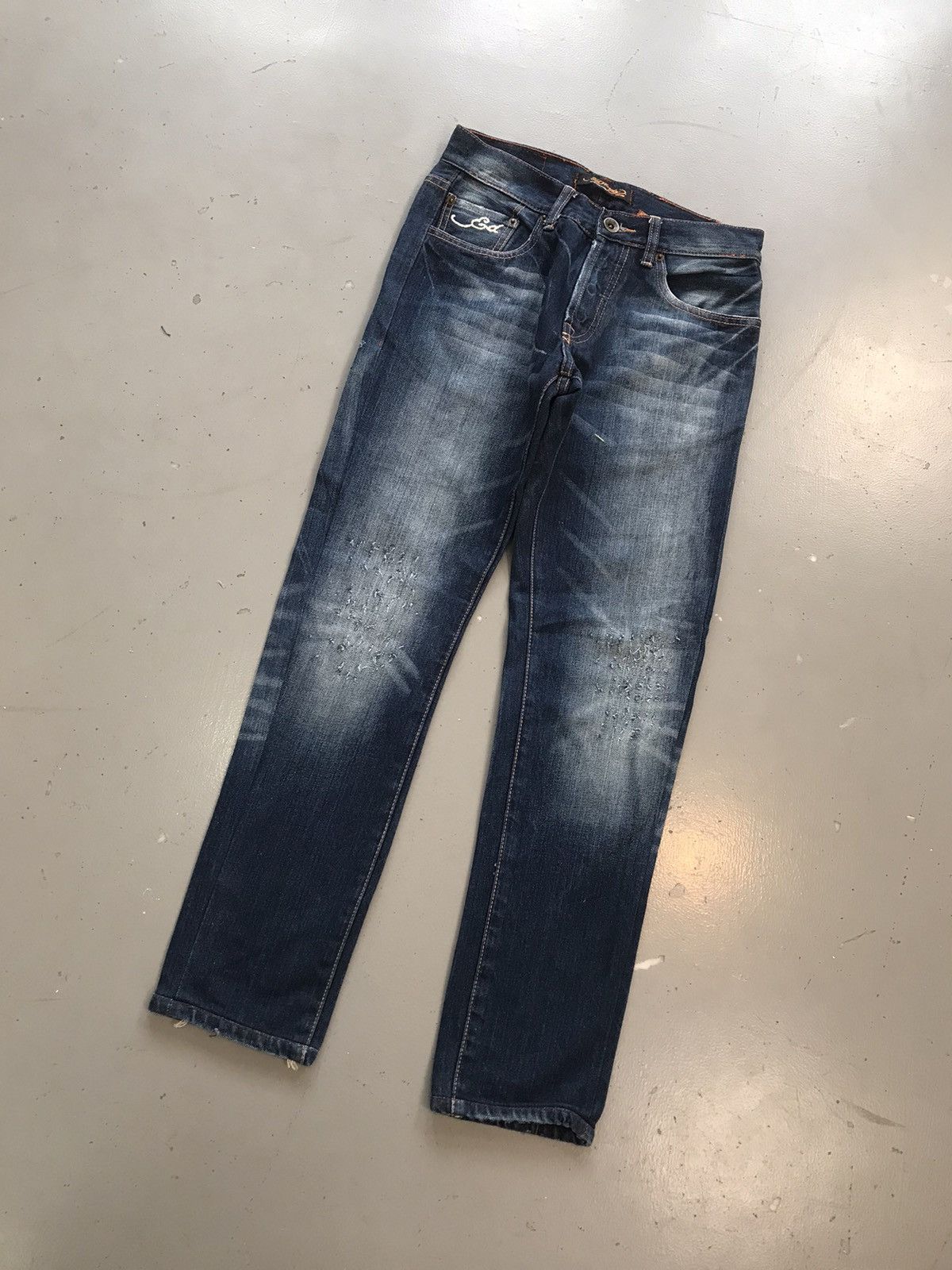 Ed Hardy × Vintage Vintage Edhardy wolf 🐺 face embroidered denim Size 28" / US 6 / IT 42 - 3 Thumbnail
