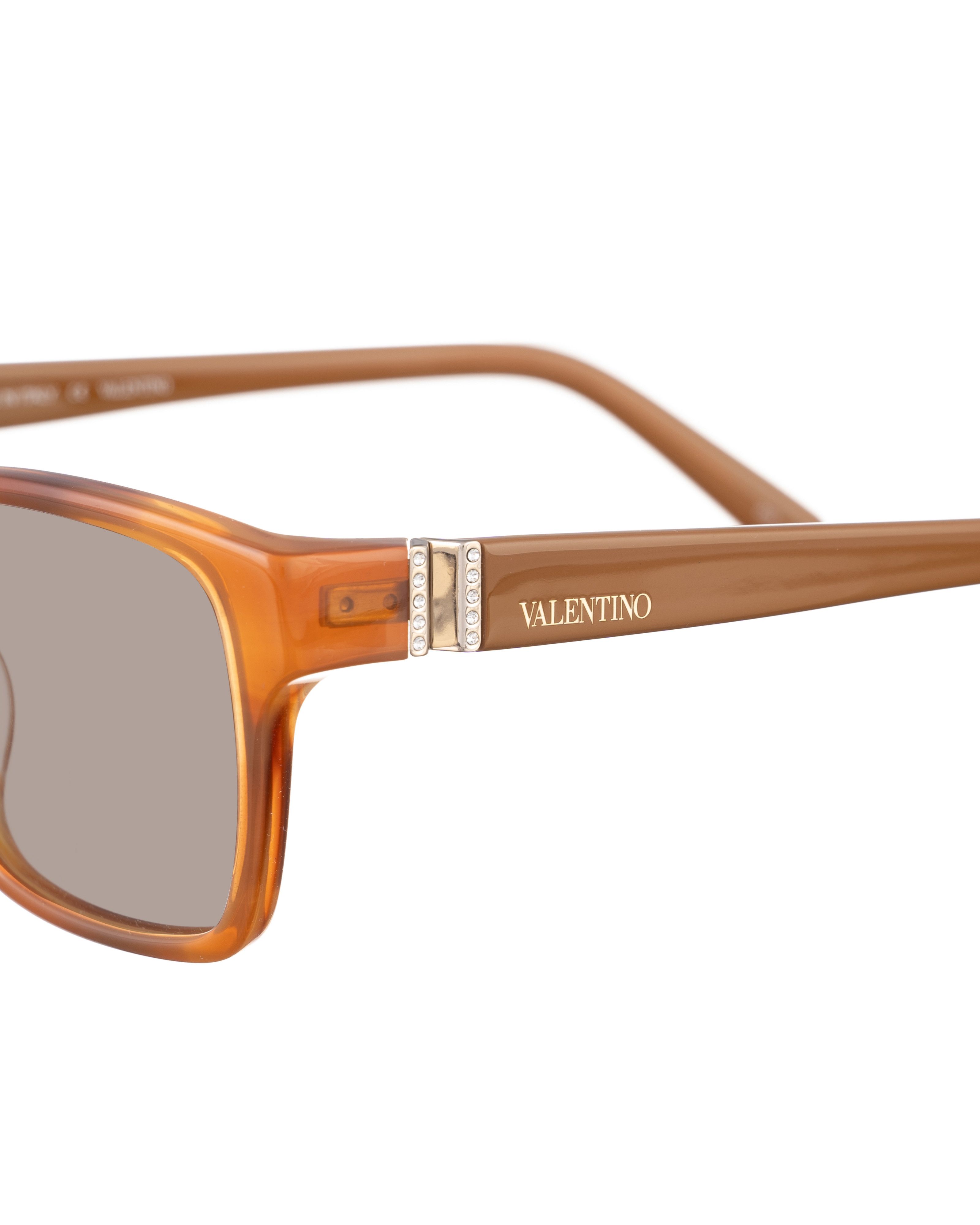 Valentino Valentino 00s Brown Caramel Plastic Sunglasses Size ONE SIZE - 1 Thumbnail