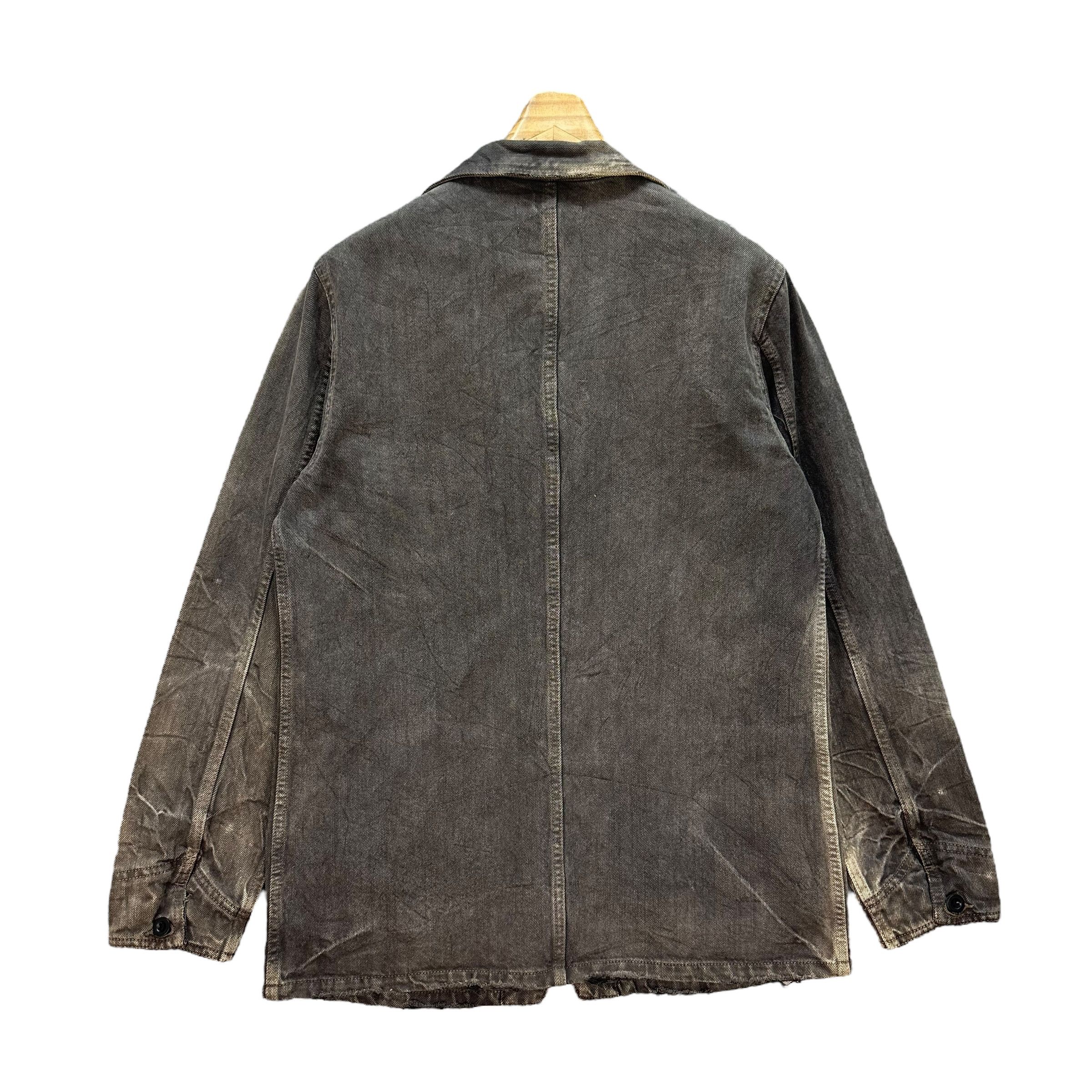 Japanese Brand SPELL BOUND TRASHED DENIM WORK JACKET #8819-028 Size US M / EU 48-50 / 2 - 12 Thumbnail