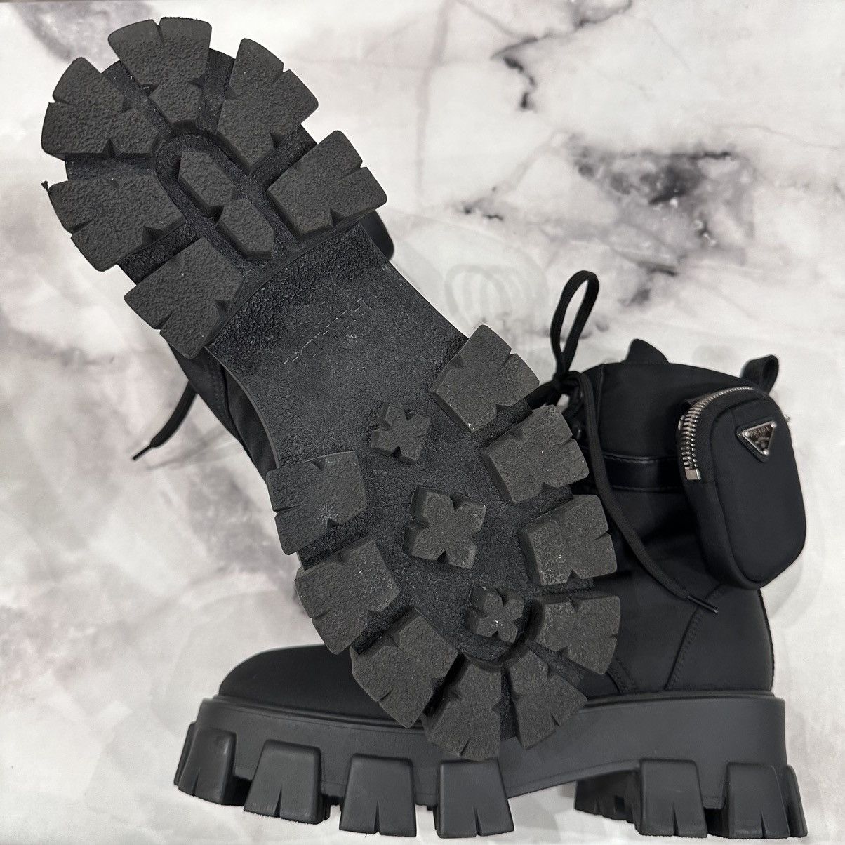 Prada PRADA MONOLITH RE-NYLON COMBAT BOOTS SIZE 40 Size US 10 / IT 40 - 9 Thumbnail