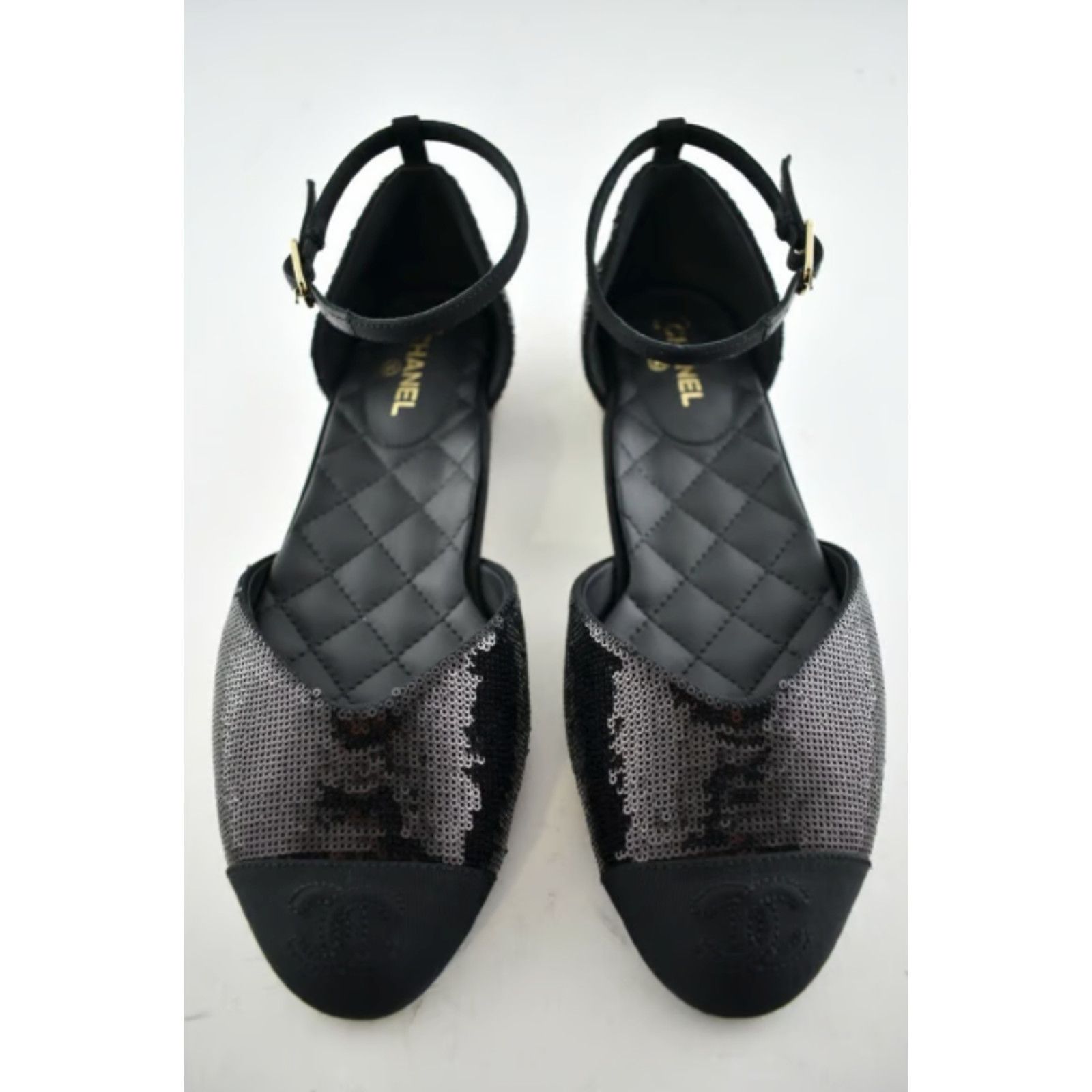 Chanel 20S Sequin Mary Jane Ankle Strap Ballet Ballerina Flat 38 Size US 8 / IT 38 - 5 Thumbnail
