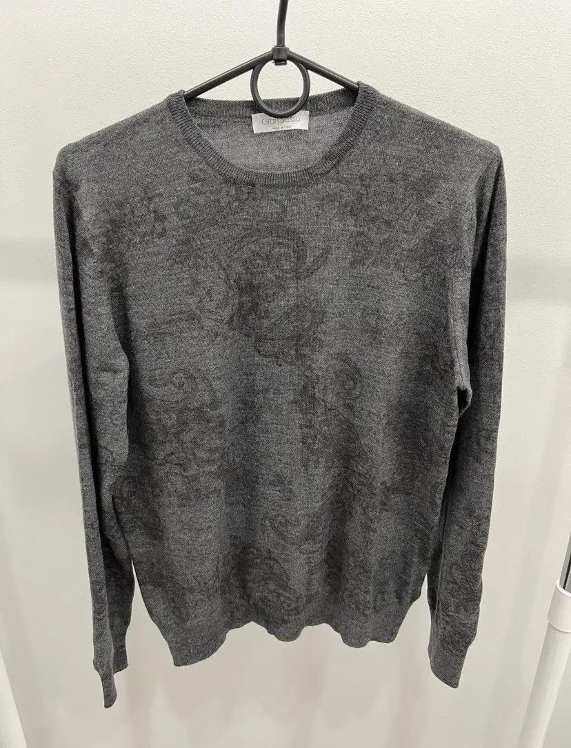 Gran Sasso Gran Sasso Full Over Print Knit Wool Sweater Size US M / EU 48-50 / 2 - 1 Thumbnail