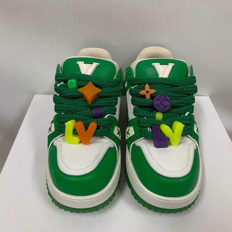 Louis Vuitton Louis Vuitton Trainer Maxi Green and White Sneakers -2508 Size US 8.5 / EU 41-42 - 2 Thumbnail