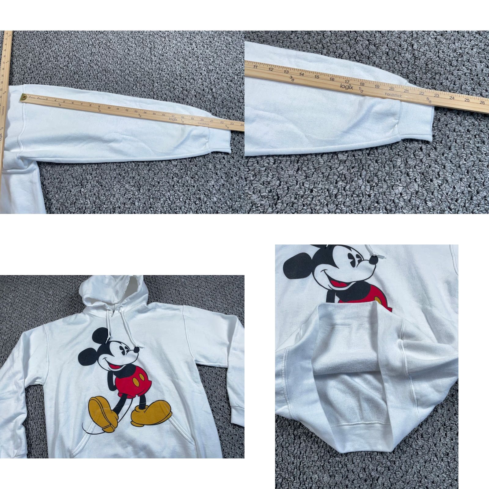 Disney Disney Mickey Mouse Print Hoodie Adult Large White Sweatshirt 50-50 Y2K Vintage Cartoon 90s Mens Pullover Hoodie Size US L / EU 52-54 / 3 - 8 Thumbnail
