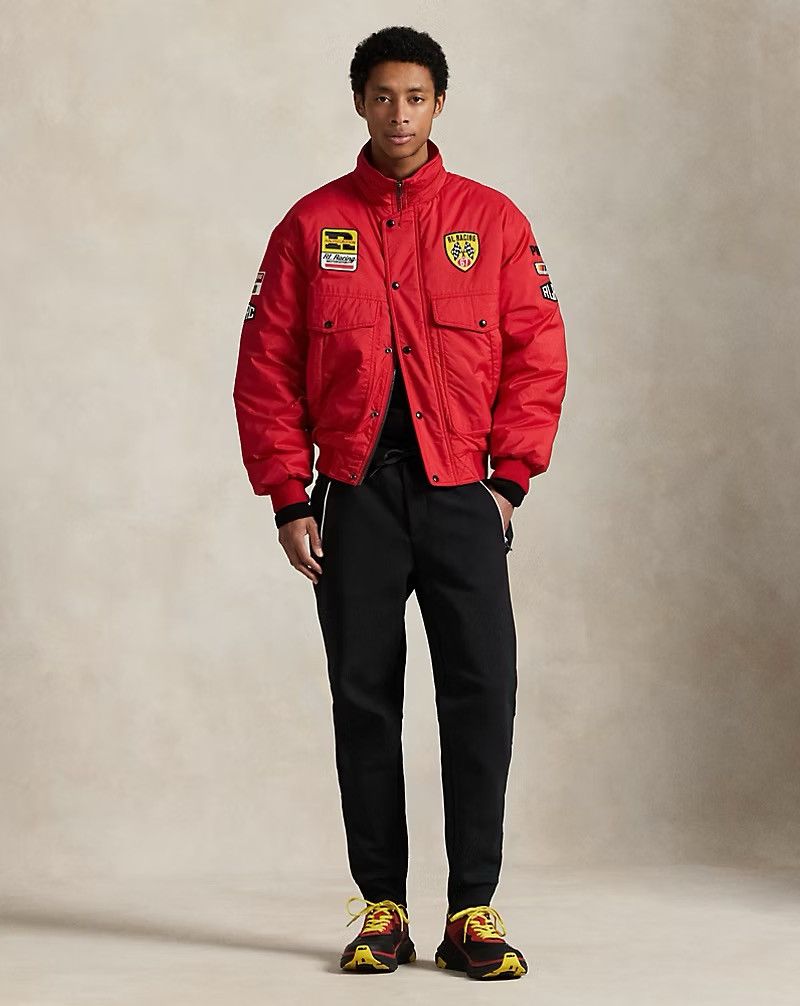 Polo Ralph Lauren Racing Jacket Size Large Red Hooded Logos