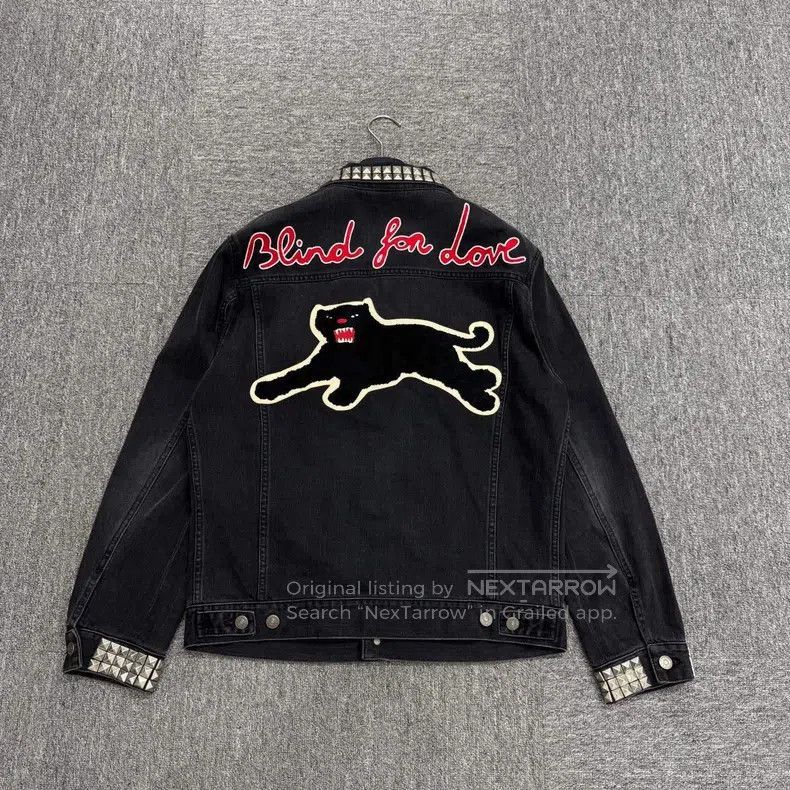 Gucci Gucci Fleece black panther rivet denim jacket Size US M / EU 48-50 / 2 - 2 Thumbnail