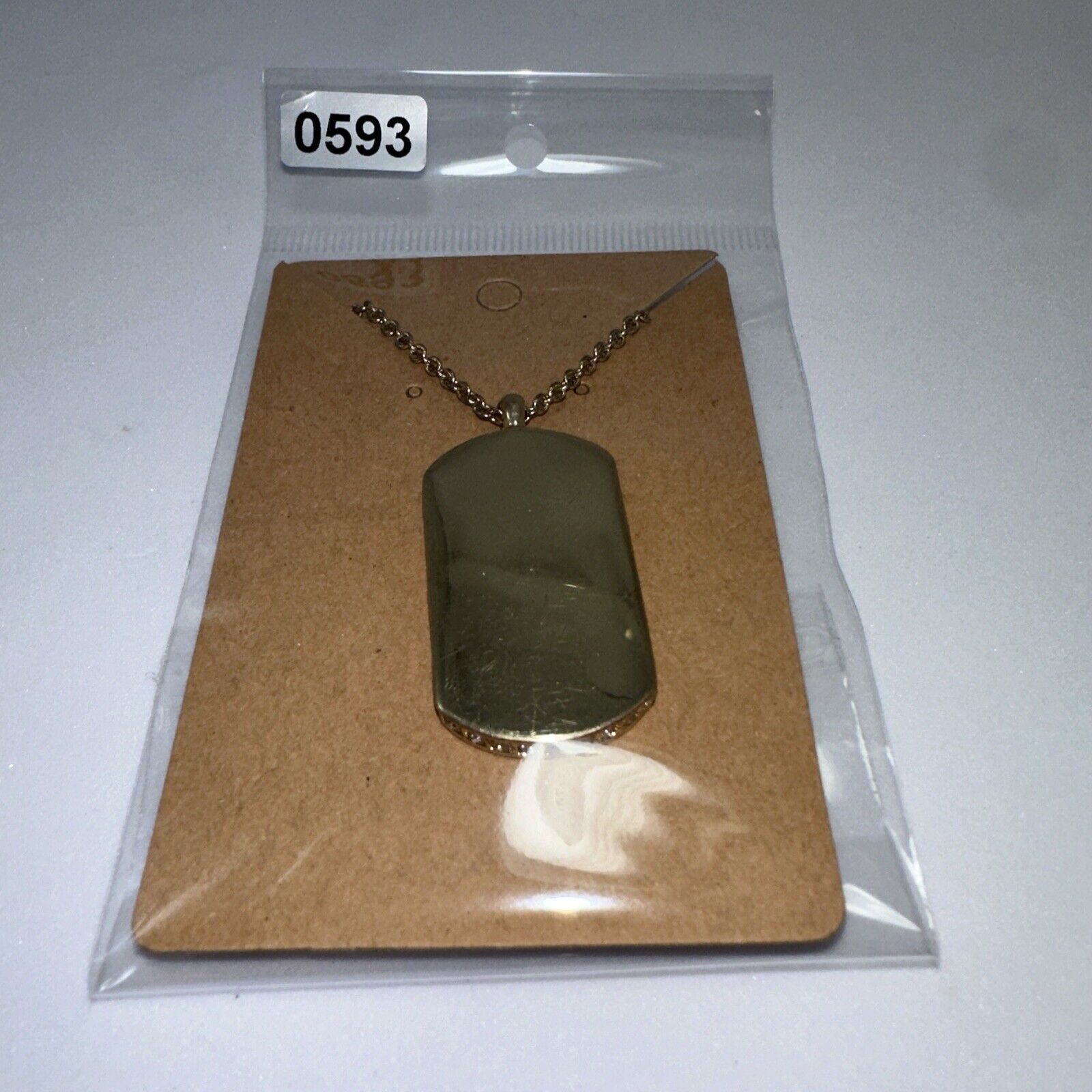 Banana Republic Banana Republic Marked Dog Tag I.D. Gold Rhinestone Necklace Size ONE SIZE - 9 Thumbnail