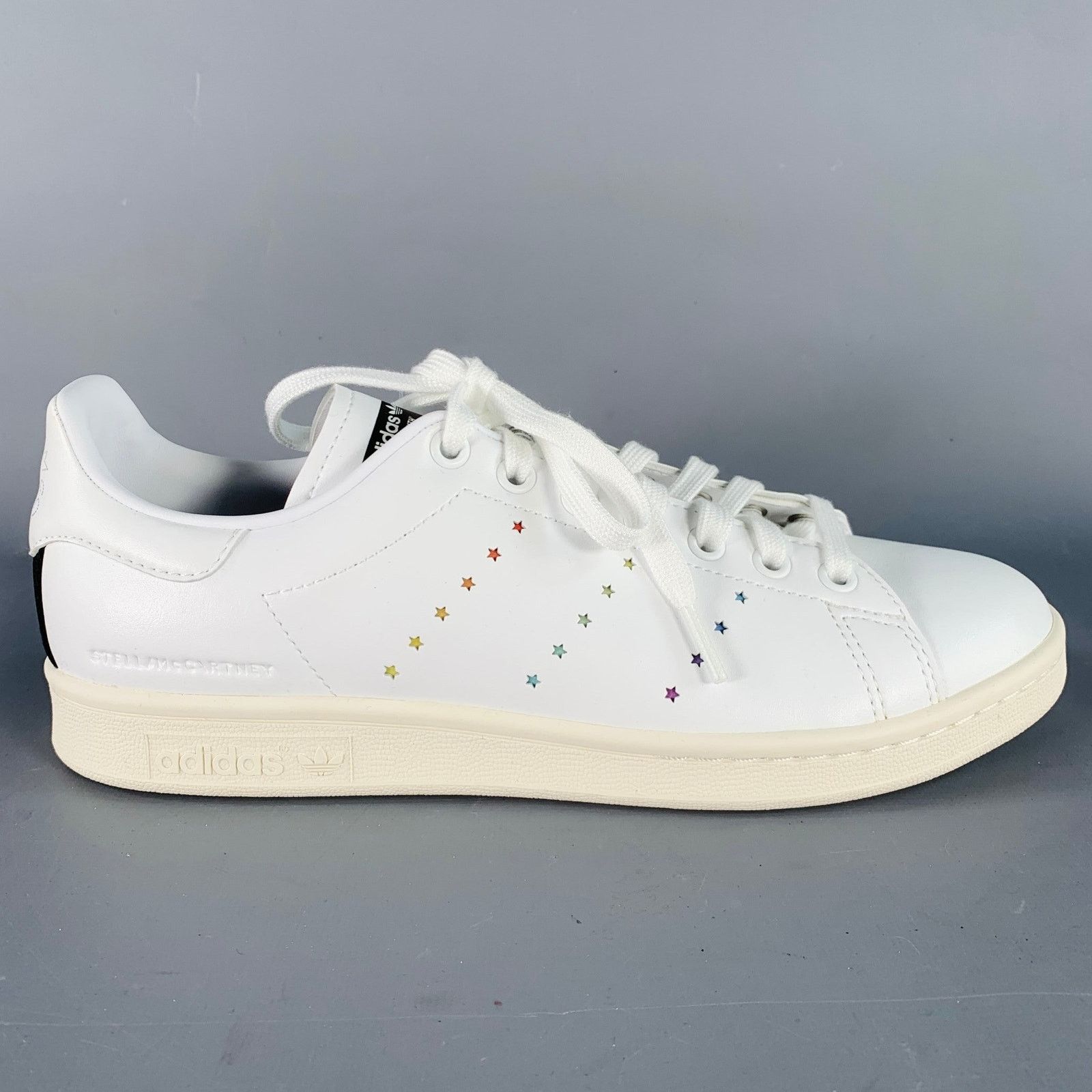 Adidas White Multi Color Leather Stars Lace-Up Low Top Sneakers Size US 8.5 / EU 41-42 - 2 Thumbnail