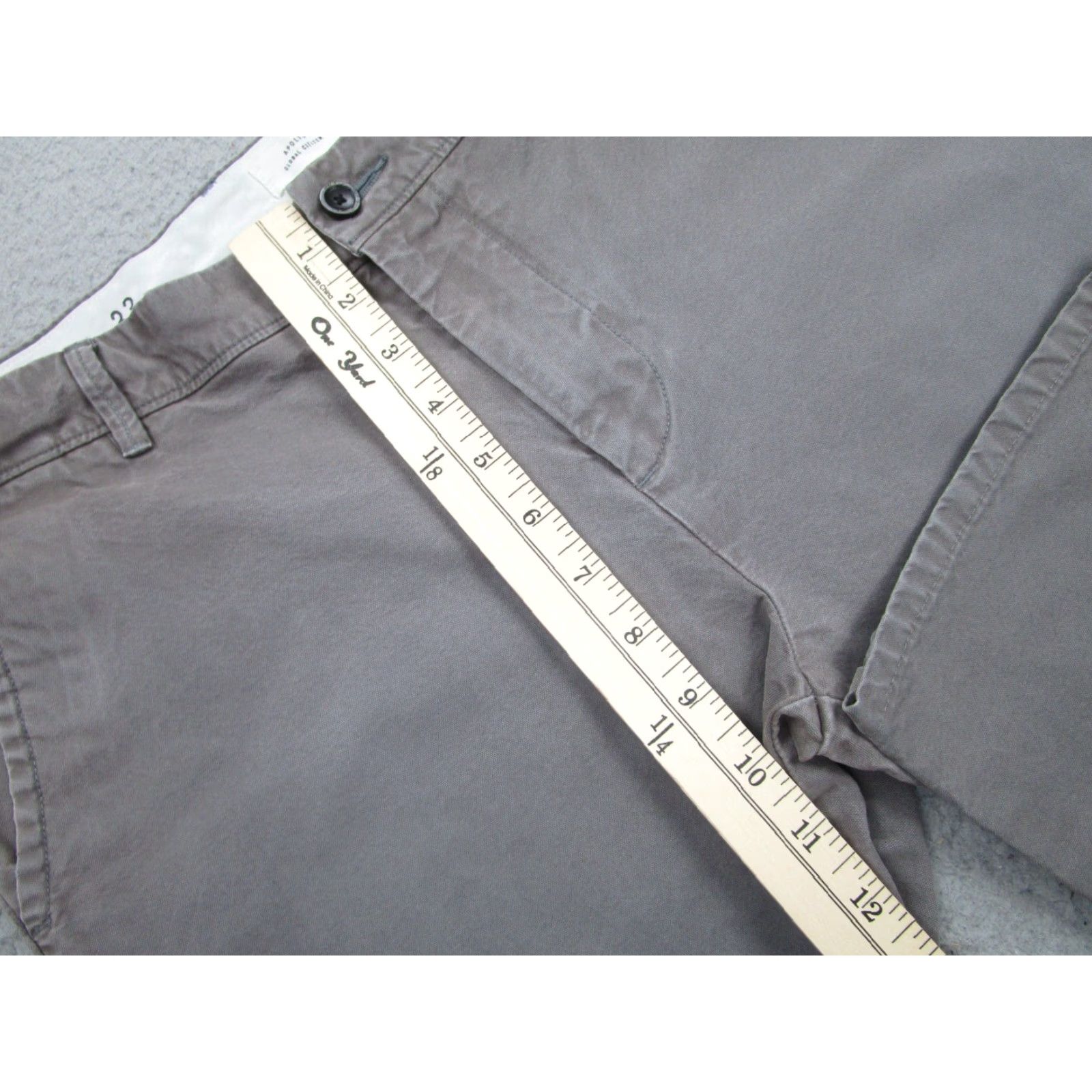 Apolis VINTAGE Apolis Men's Pants 33x30 Gray Canvas Chino Straight Fit Mid Rise Classic Style Size US 33 - 6 Thumbnail