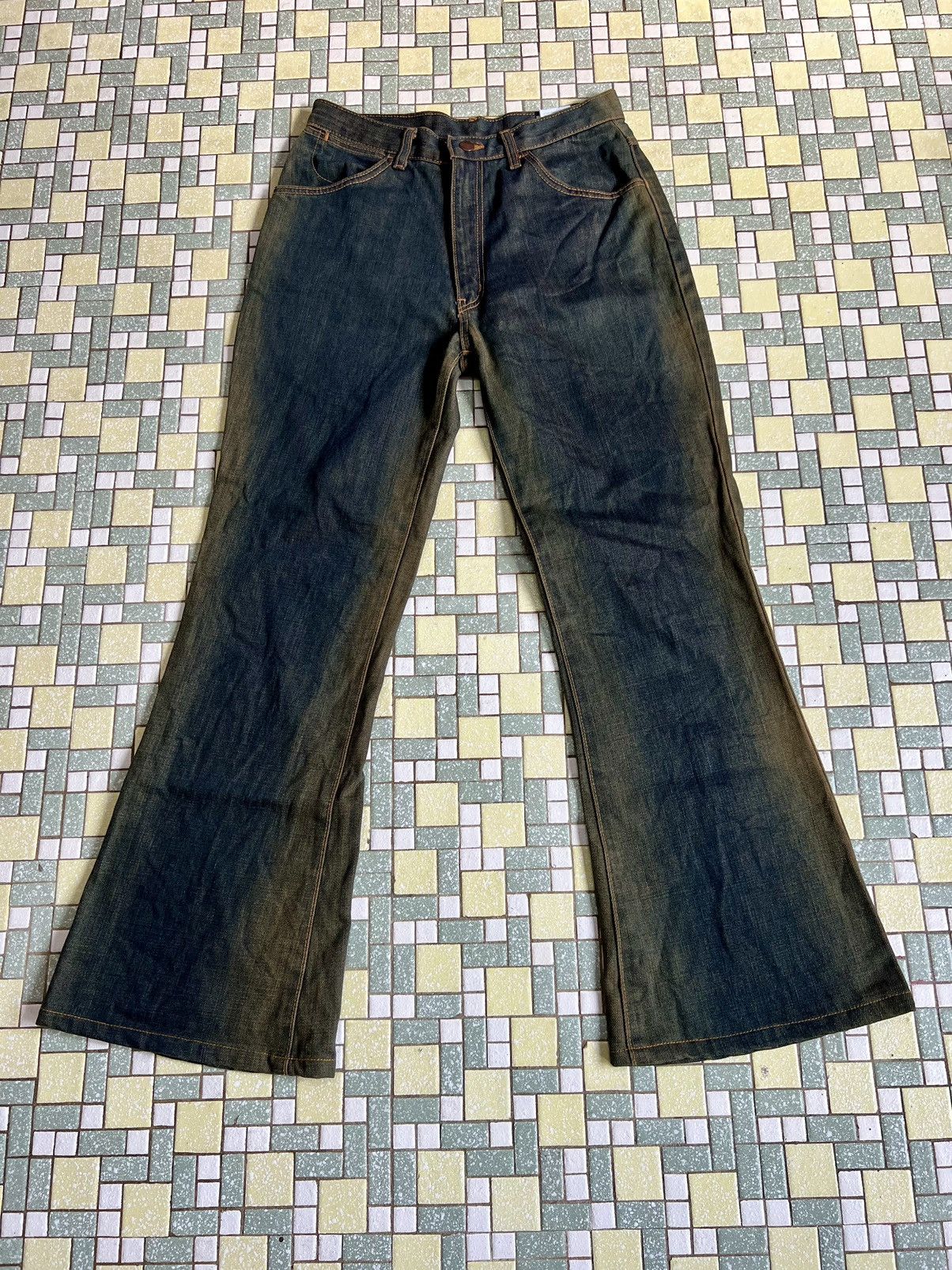 Japanese Brand × Wrangler Wrangler Western Style Faded Blue Flared Jeans Size US 28 / EU 44 - 1 Thumbnail