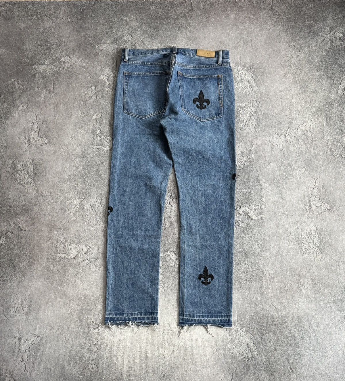 MNML MNML 34size blue denim pants jeans trousers leather inserts Size US 34 / EU 50 - 5 Thumbnail