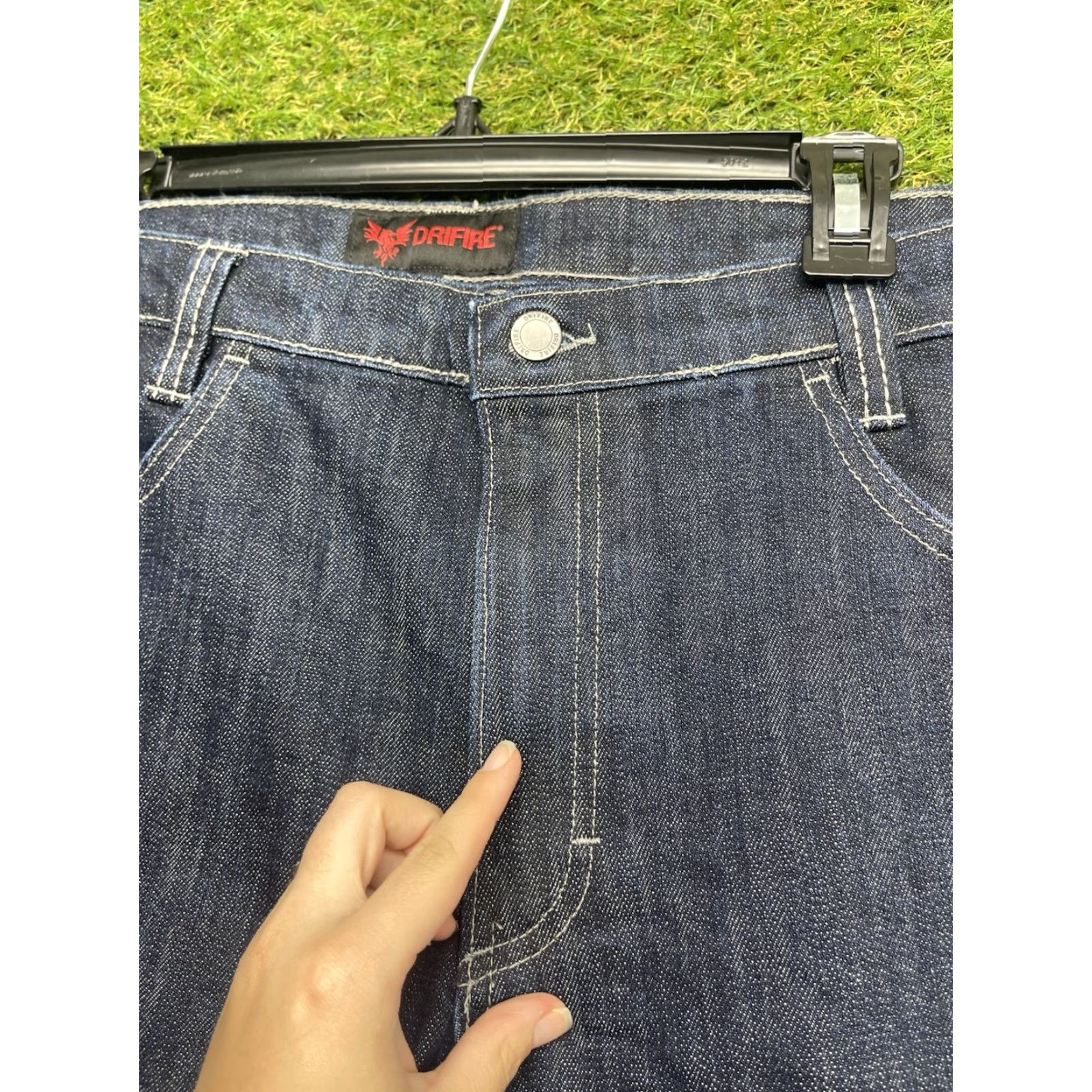 Vintage DRIFIRE Jeans Mens 36 Flame Resistant FR Taproo 5-Pocket Cargo Work Hemmed Blue Denim Short Description: Hemmable, Relaxed Fit, Straight Cut Size US 36 / EU 52 - 4 Thumbnail