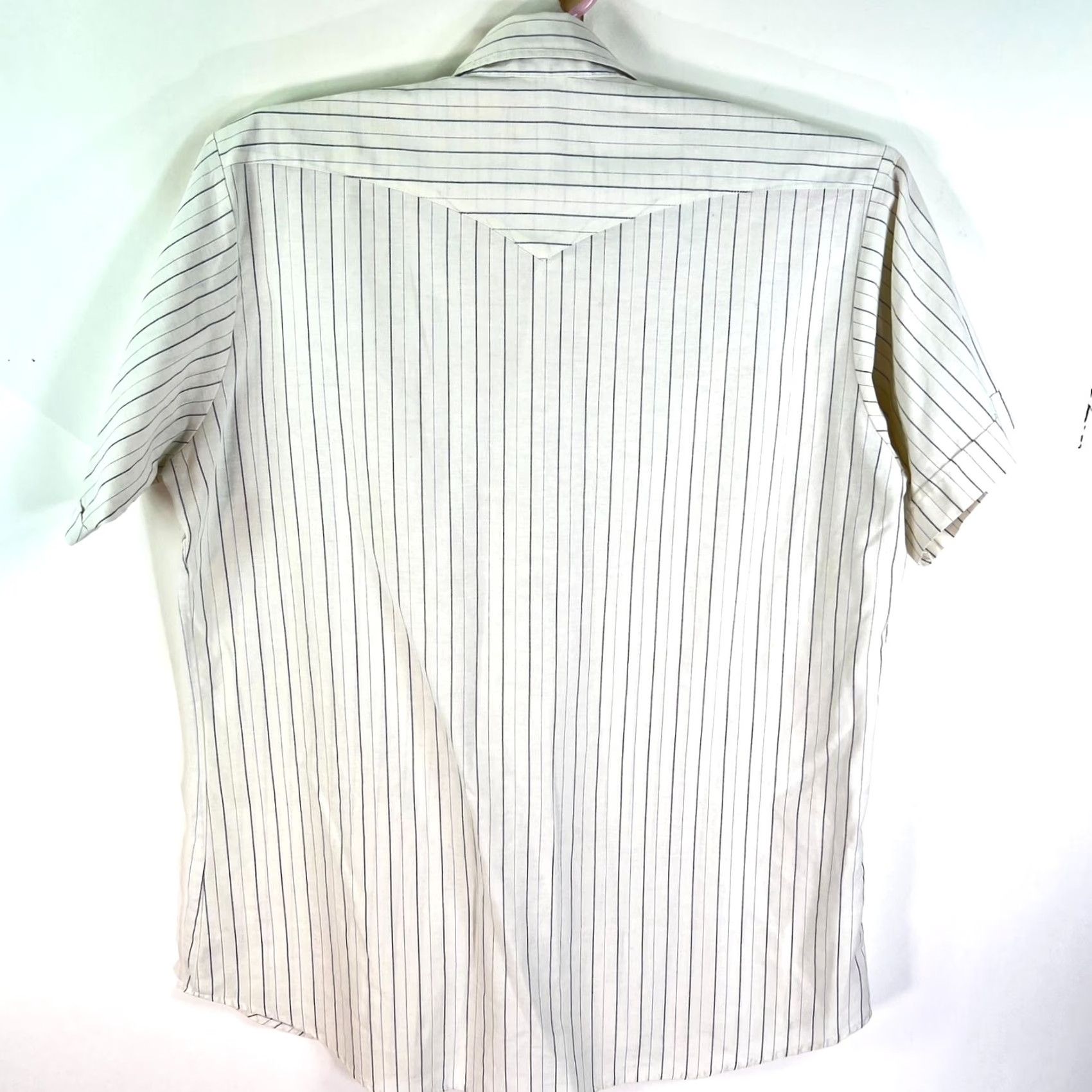 Vintage Panhandle Slim Pearl Snap Striped Button-Up Shirt Mens SZ 18T White Short Sleeve Size US XXL / EU 58 / 5 - 6 Thumbnail