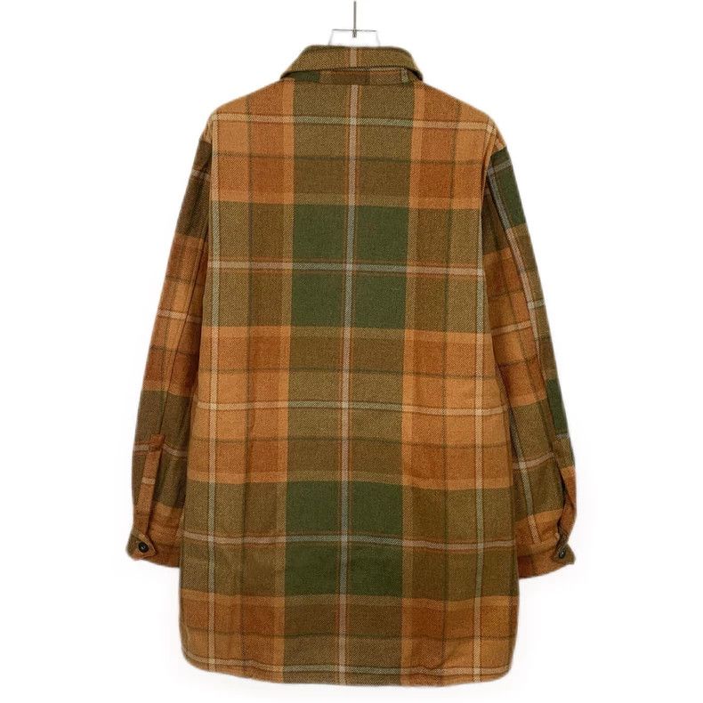 Loewe Loewe Brown plaid wool collar long sleeve single button sh Size S / US 4 / IT 40 - 2 Thumbnail