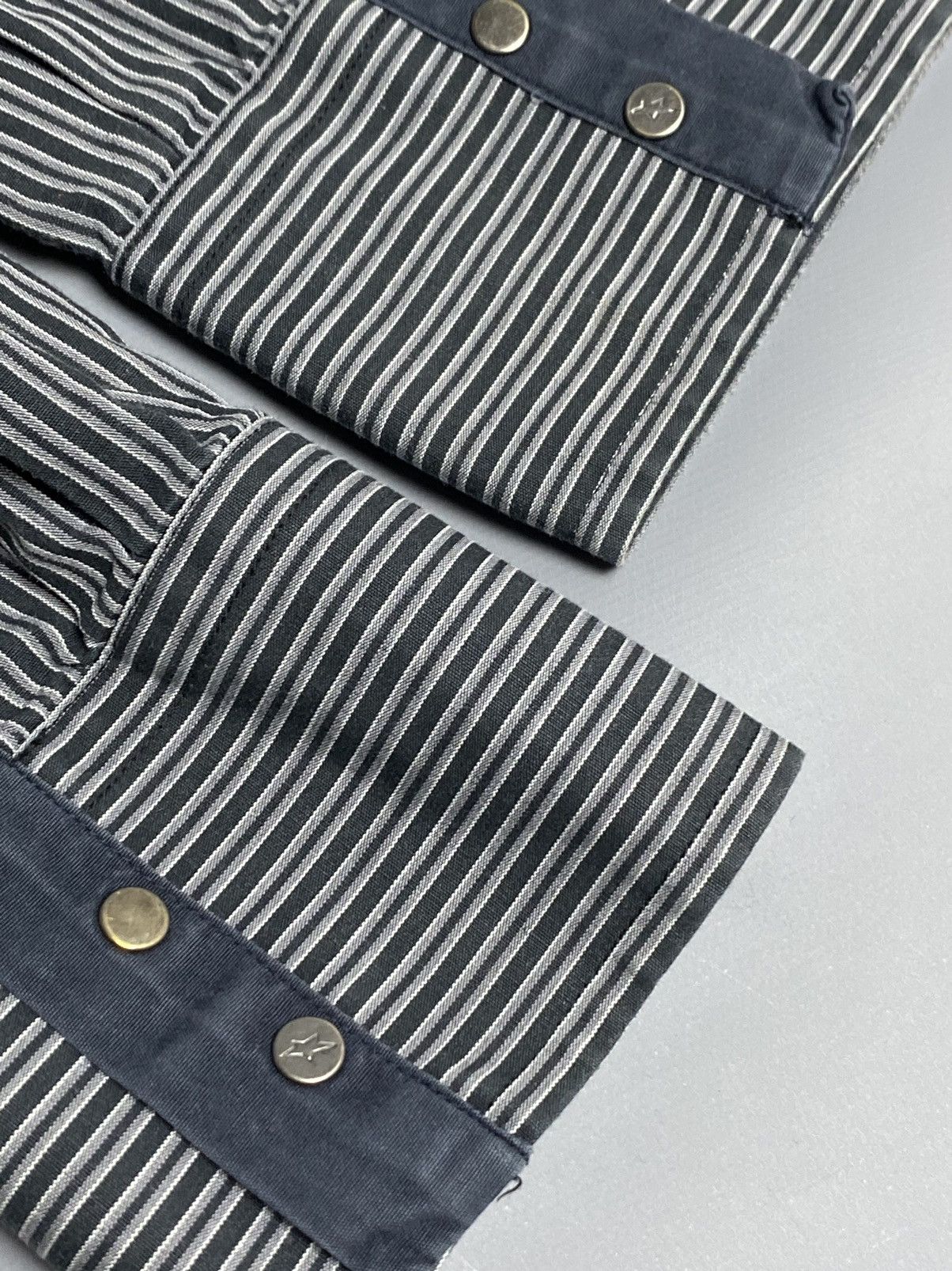Thierry Mugler Vintage Thierry Mugler Striped Slim Snap Button Shirt Sz 40 Size US M / EU 48-50 / 2 - 13 Thumbnail