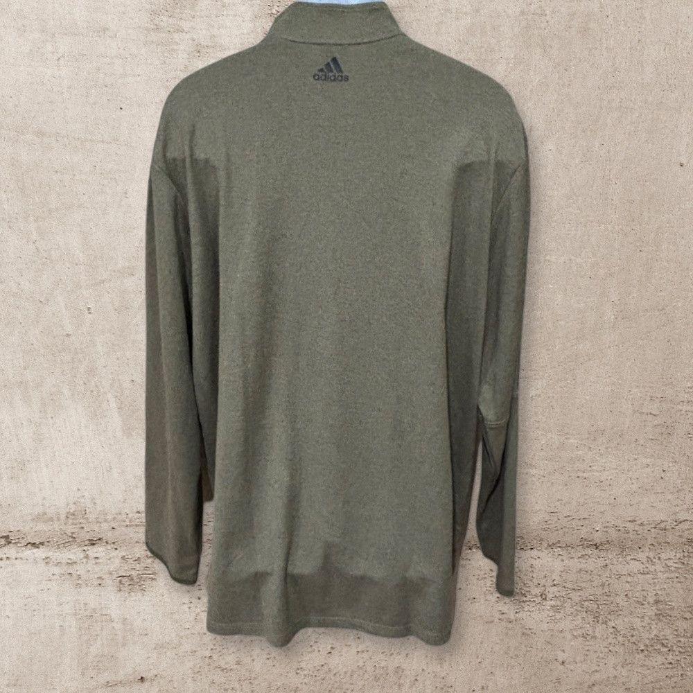 Adidas Adidas Olive Quarter-Zip Pullover Size US XXL / EU 58 / 5 - 2 Thumbnail