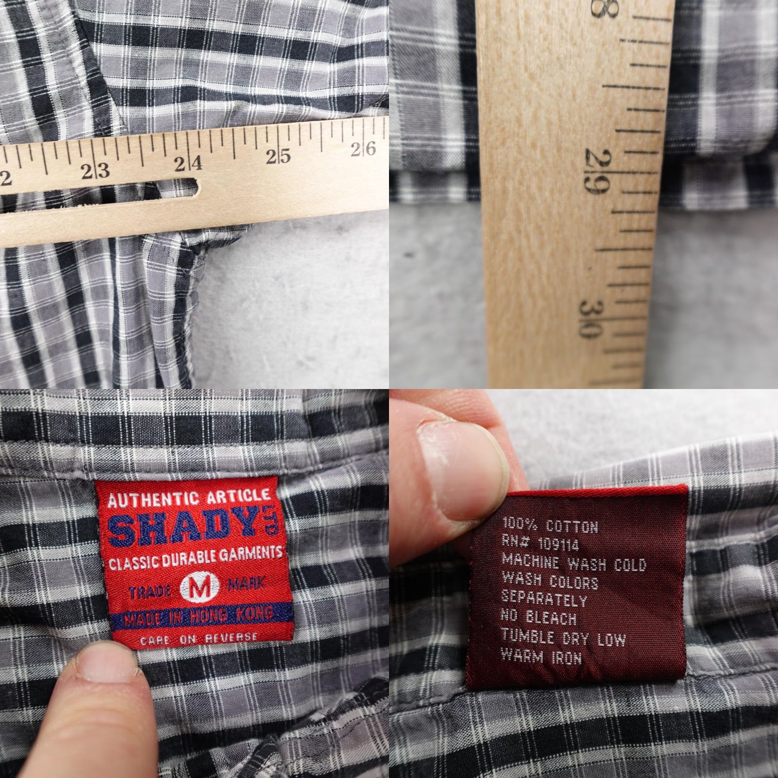 Vintage VINTAGE Shady LTD Shirt Mens M Gray Plaid Button Up Eminem Slim Shady Y2K Short Sleeve Embroidered Check Hip Hop Streetwear Button-Up Mens Size US M / EU 48-50 / 2 - 8 Thumbnail