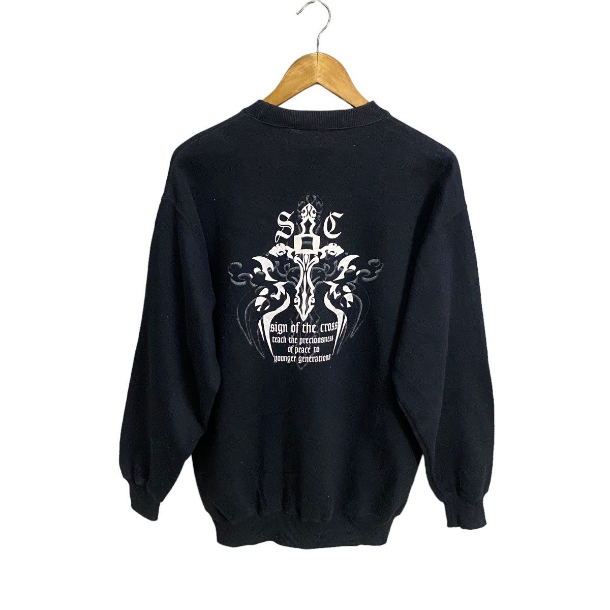 Japanese Brand HILL CROP SIGN OF THE CROSS SWEATSHIRT Size US L / EU 52-54 / 3 - 1 Thumbnail