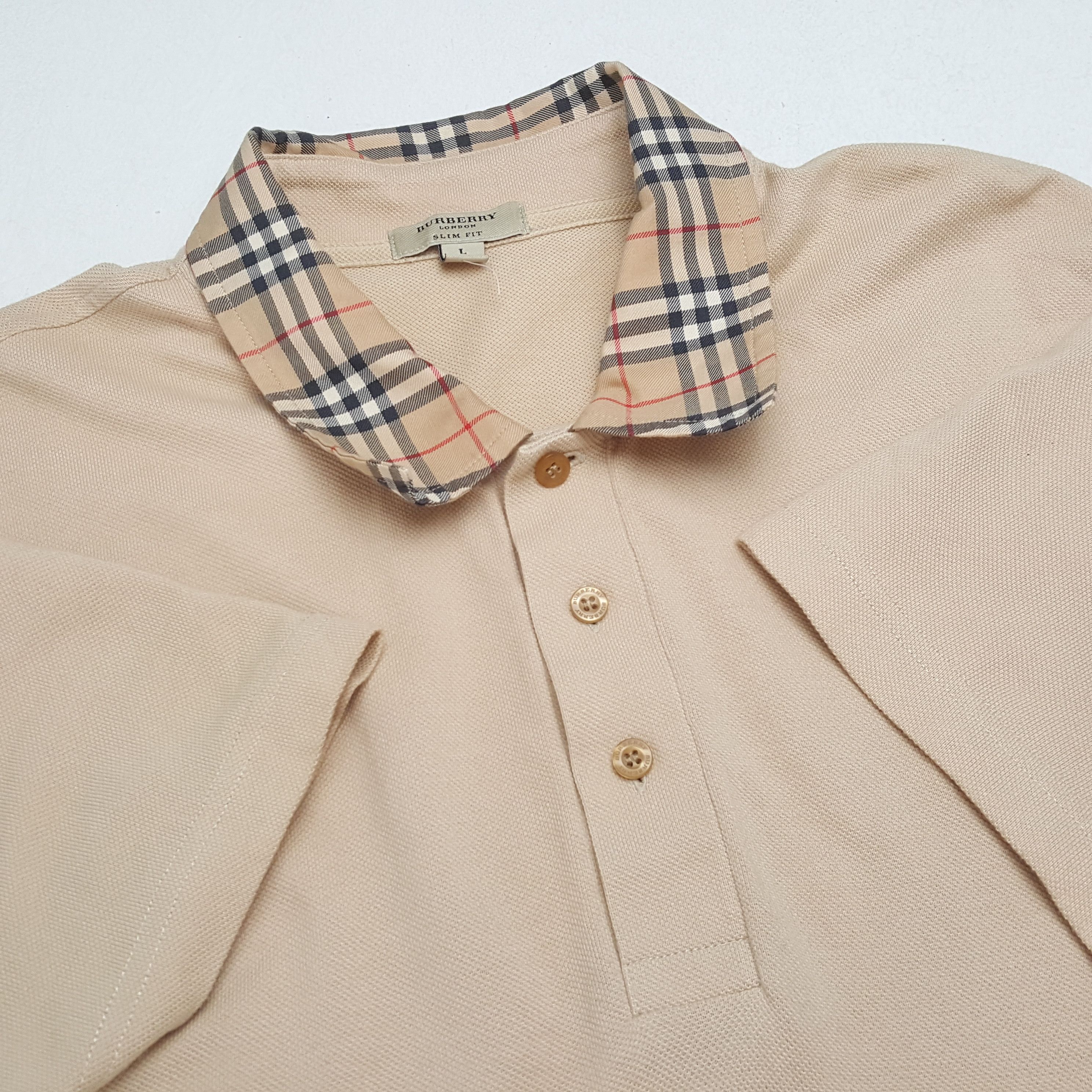 Burberry × Vintage Vintage BURBERRY LONDON Nova Check Collar Design Polos Size US L / EU 52-54 / 3 - 5 Thumbnail