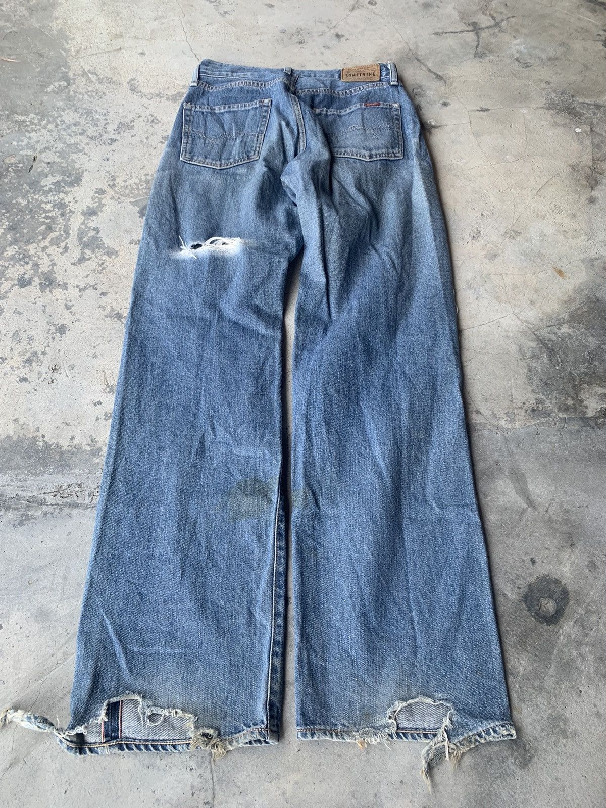 Edwin Distressed SOMETHING EDWIN S505 selvedge. Size US 28 / EU 44 - 3 Thumbnail