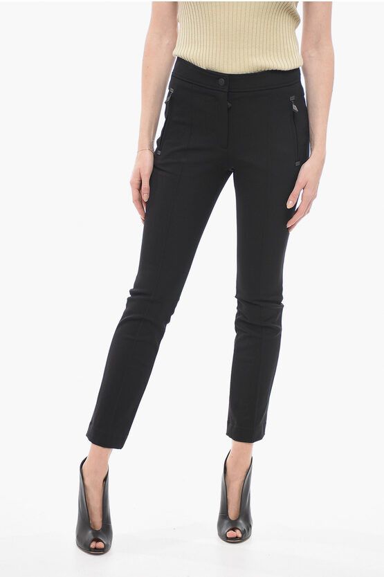 image of Moncler Après-Ski Zipped Pockets Skinny Fit Thermal Pants in Black, Women's (Size 26)
