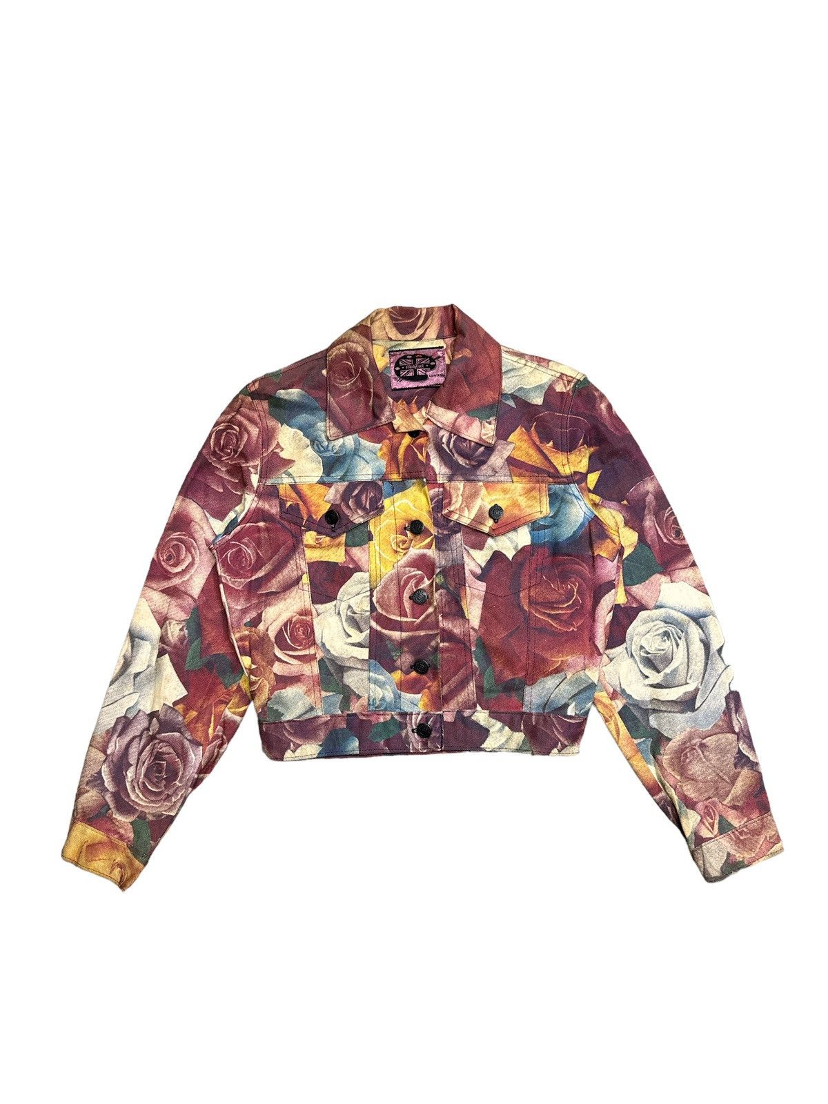 Vintage 1980s VINTAGE MODZART FLORAL DENIM JACKET Size S / US 4 / IT 40 - 1 Thumbnail