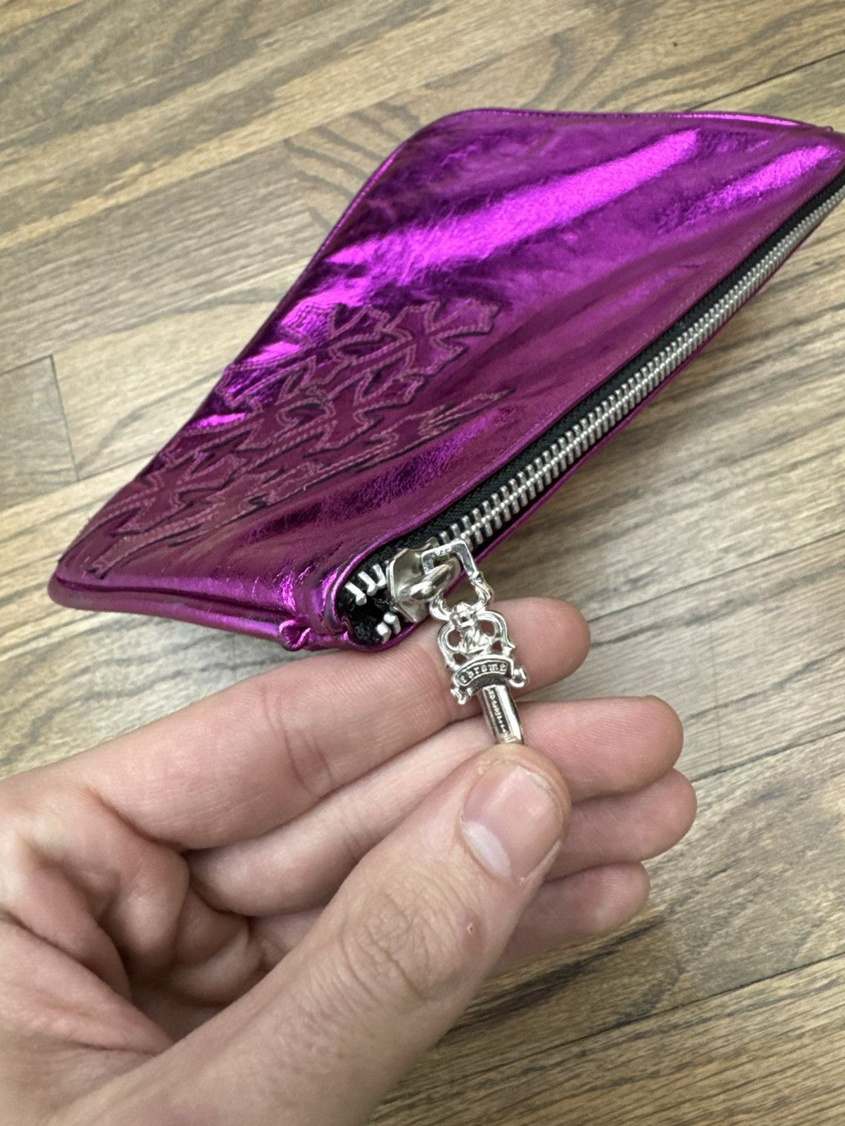 Chrome Hearts *RARE* Chrome Hearts Metallic Pink Cross Patch Pouch Size ONE SIZE - 6 Thumbnail