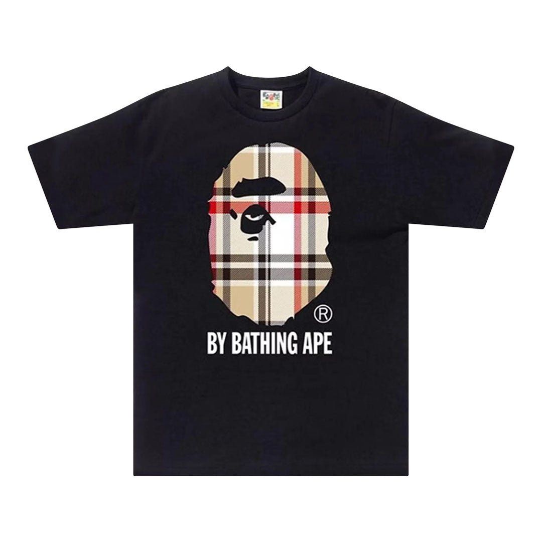 Bape A Bathing Ape Check by Bathing Tee Black/Beige Size US XL / EU 56 / 4 - 1 Preview