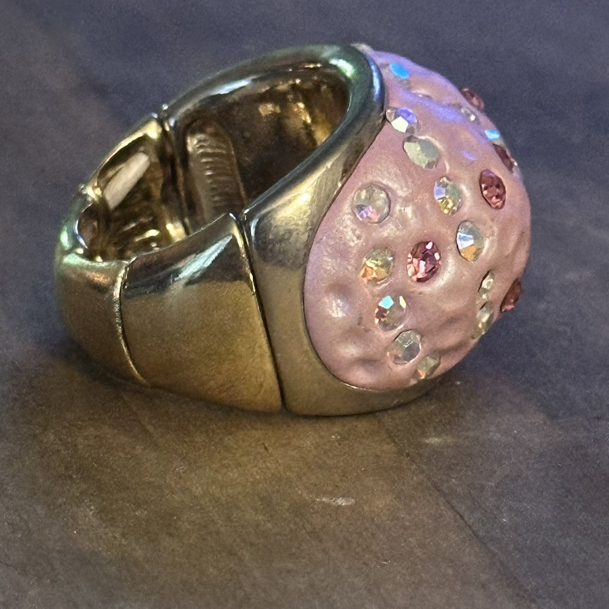 Other Frosted pink rhinestone stretch ring Size ONE SIZE - 7 Thumbnail