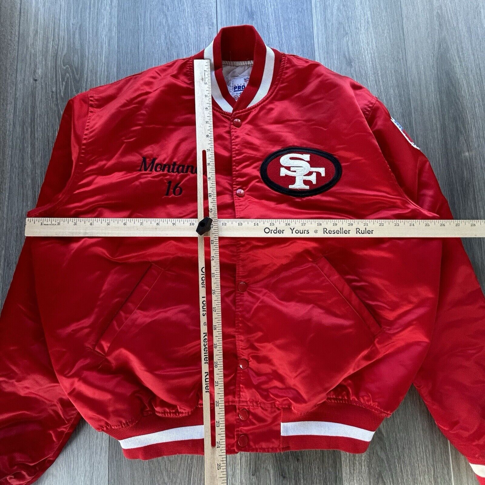 Starter San Francisco 49ers Joe Montana Bomber Jacket Super Bowl Size US XL / EU 56 / 4 - 13 Thumbnail